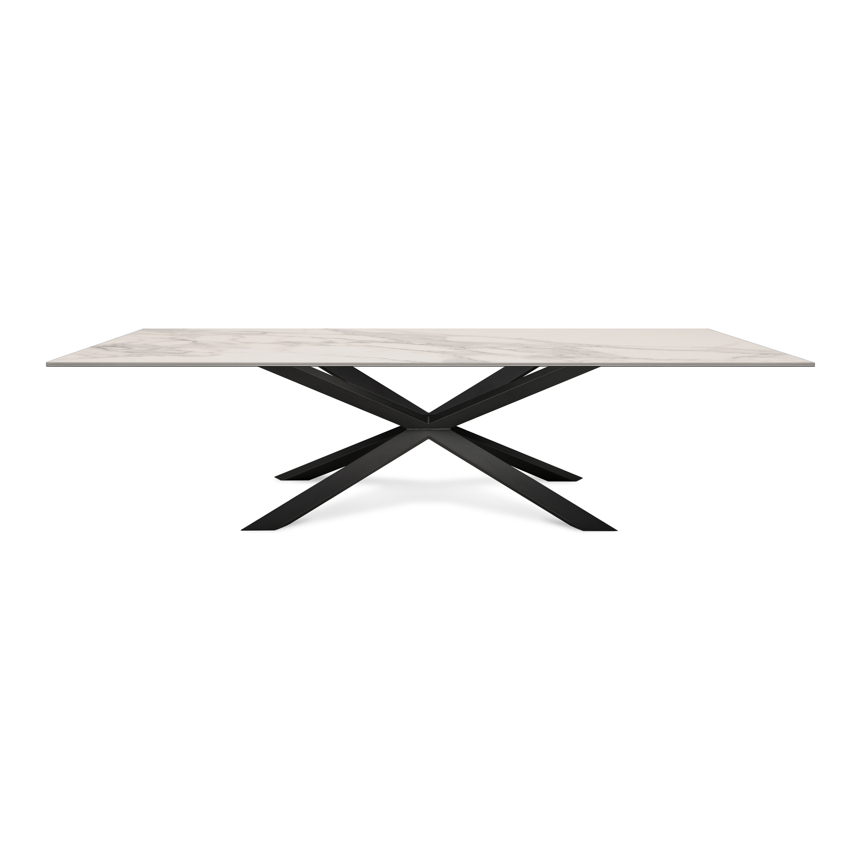 Display product Mea induction dining table | Torano Statuario | Cross legs from manufacturer ATOLL