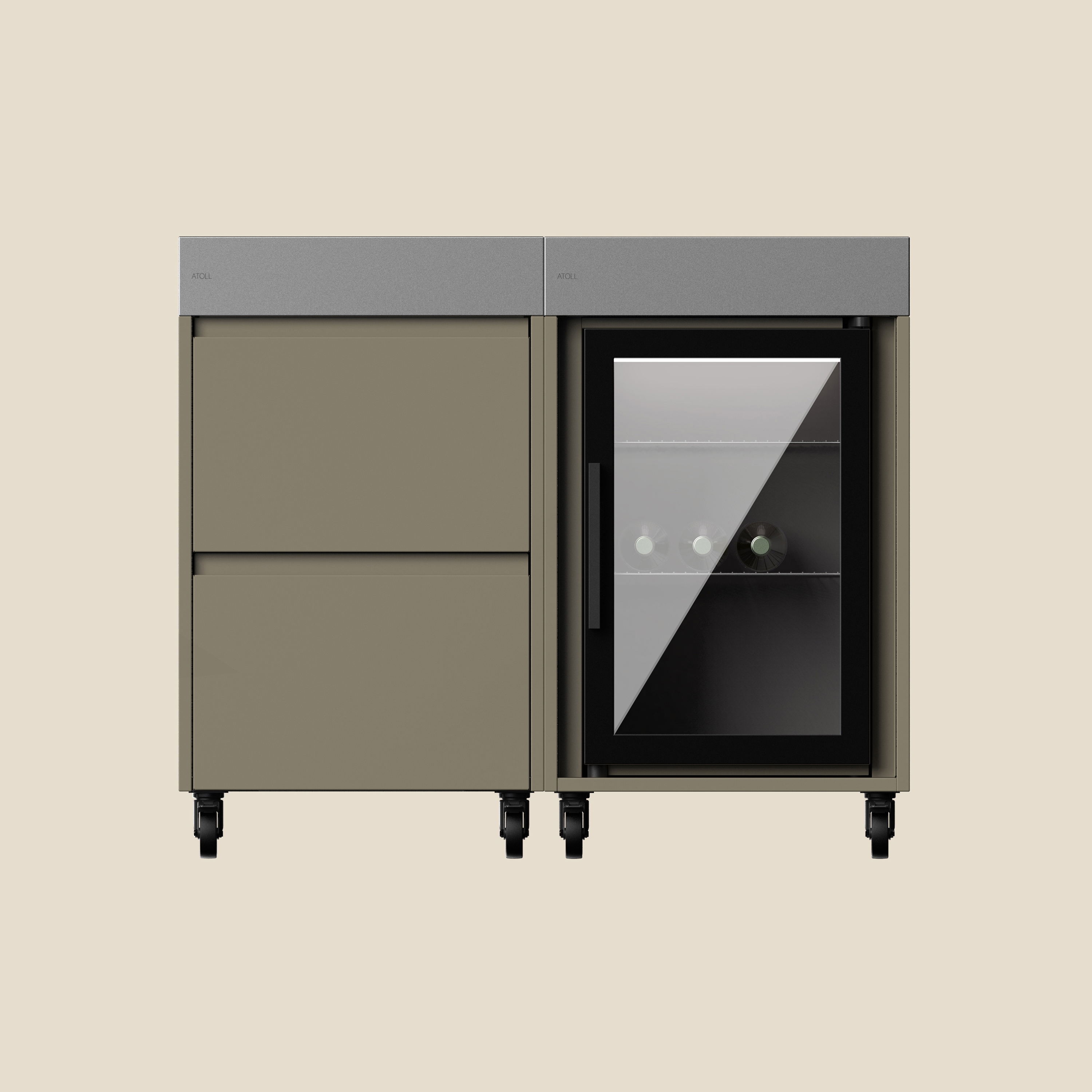 RIMO BARTENDER cucina all'aperto bundle | olive | Cool + Store
