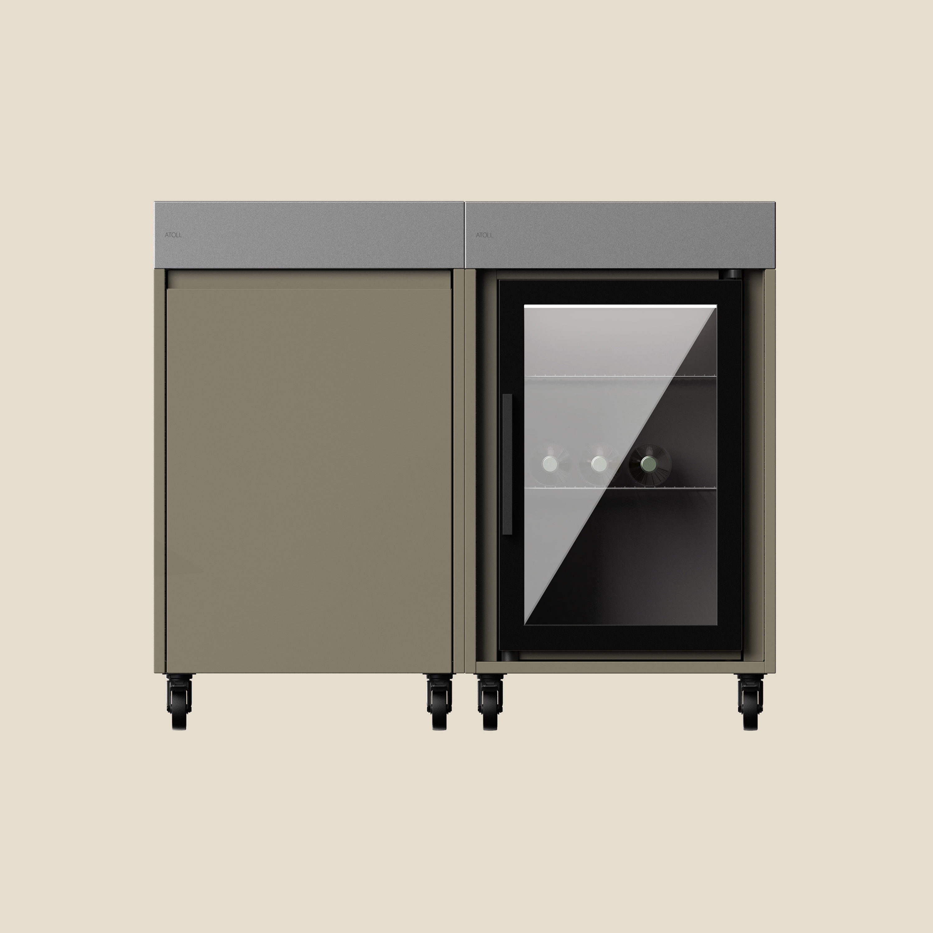 RIMO BARTENDER cucina all'aperto bundle | olive | Cool + Store