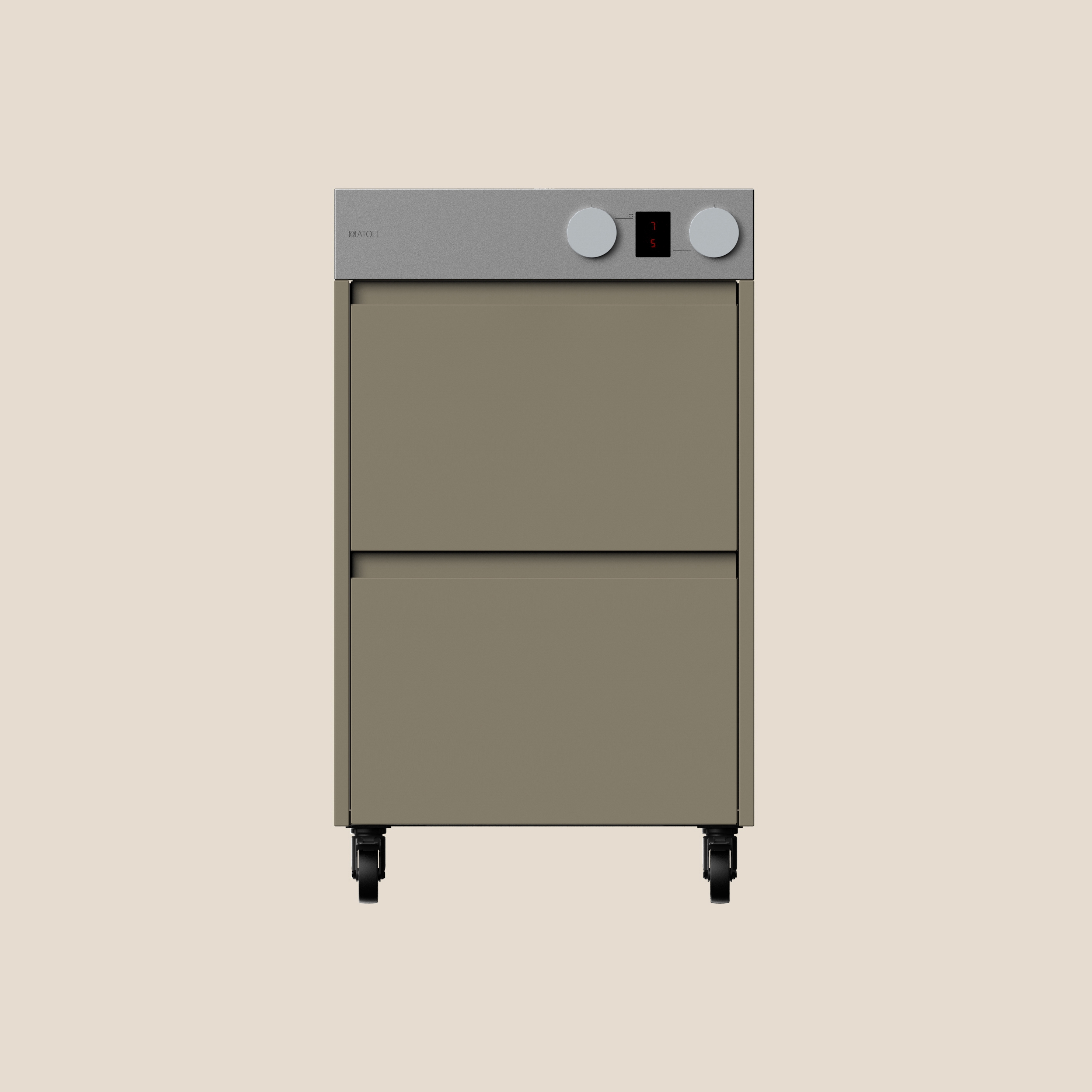 RIMO COOK cucina all'aperto | olive | con piano cottura | con cassetti | con ruote