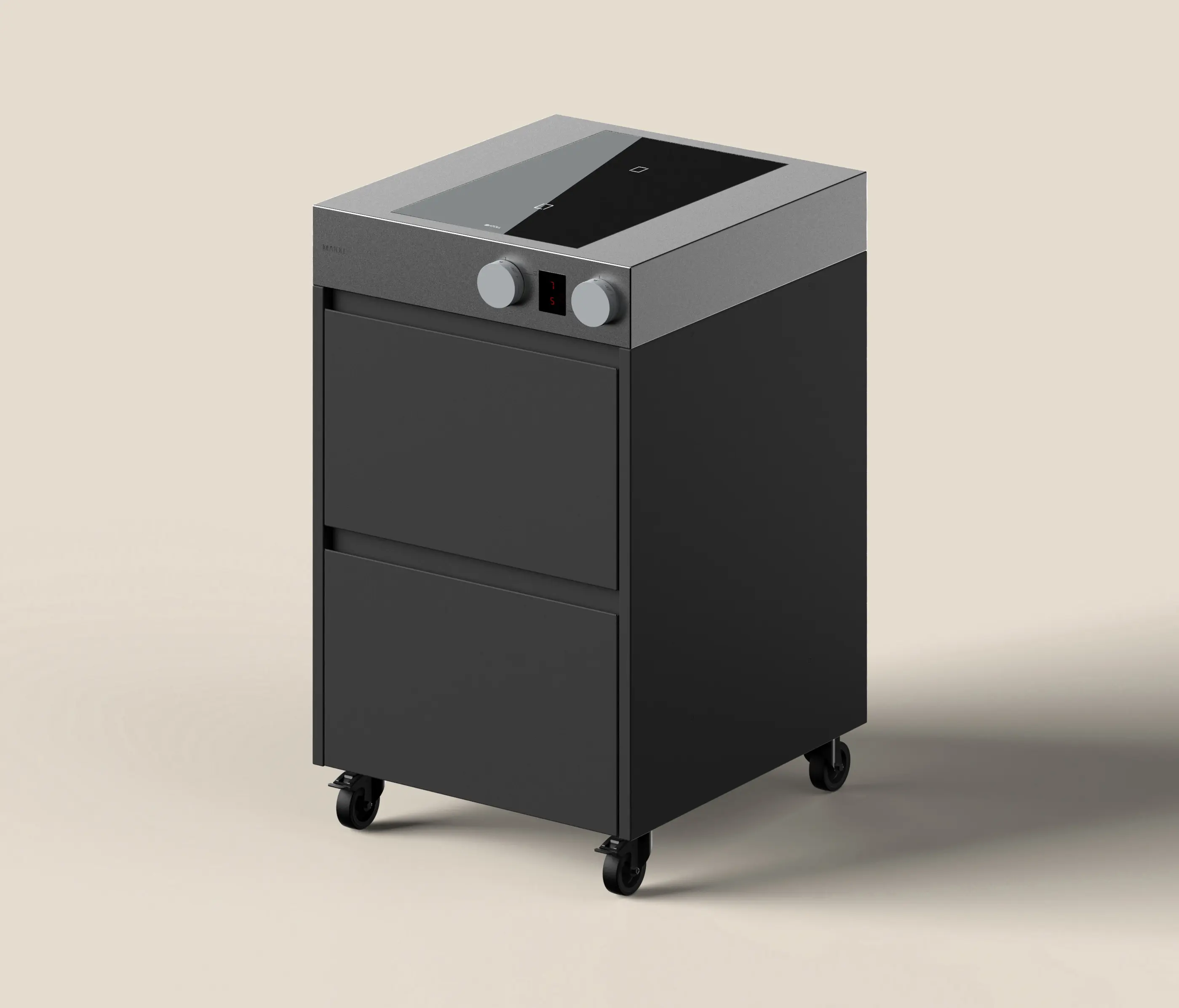 ATOLL - RIMO COOK cucina all'aperto | slate grey | con piano cottura | con cassetti |con ruote
