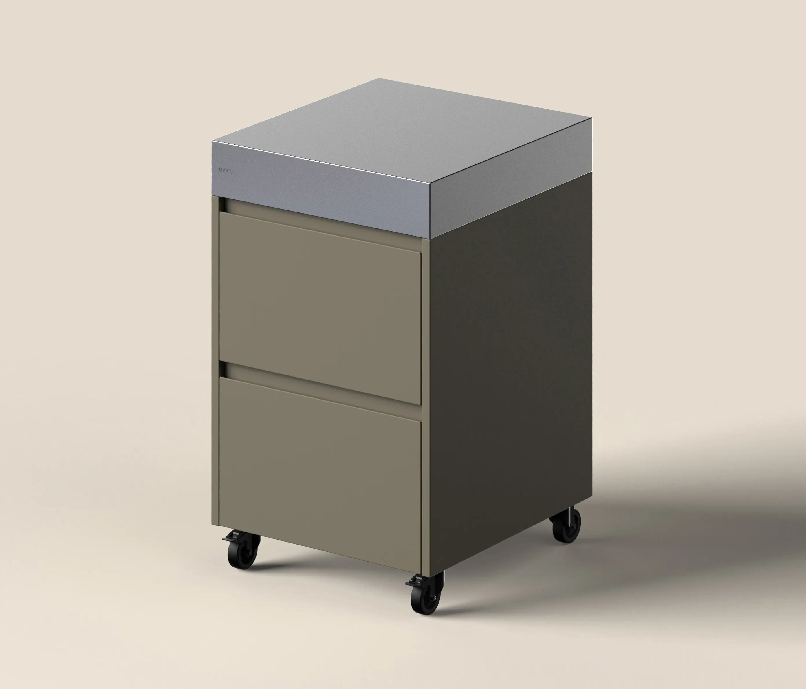 ATOLL - RIMO STORE Outdoor-Küche | olive | mit Schubladen | mit Rollen