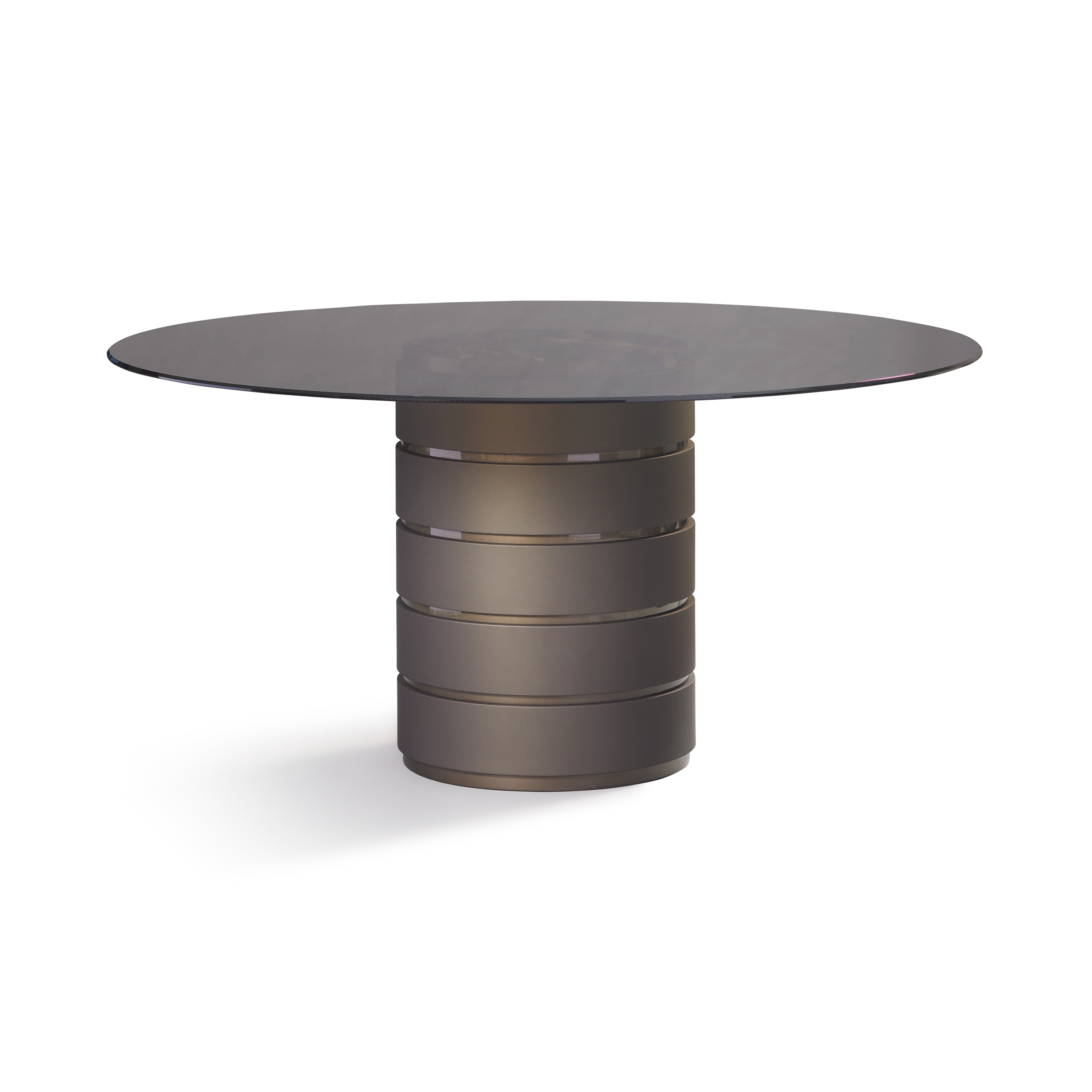 Carnelian Dining Table Softtouch + High Gloss Plints + Marble Inlay + Glass Uni Table Top