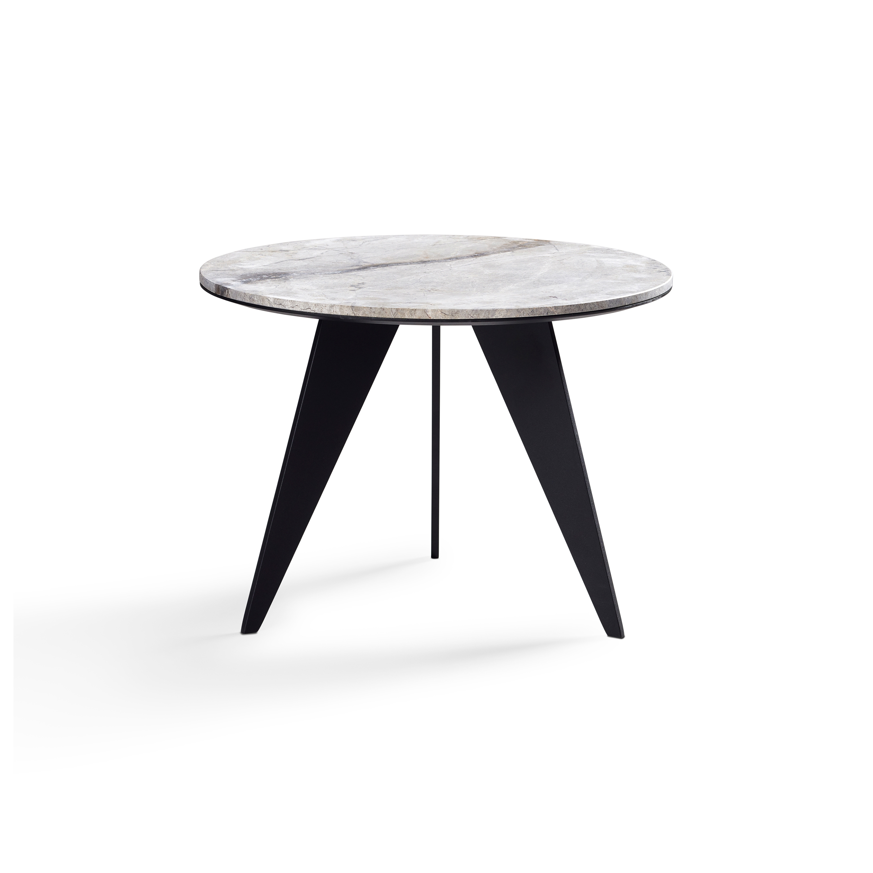 Emerald Side Table Matt Black + Marble Silverroots Top