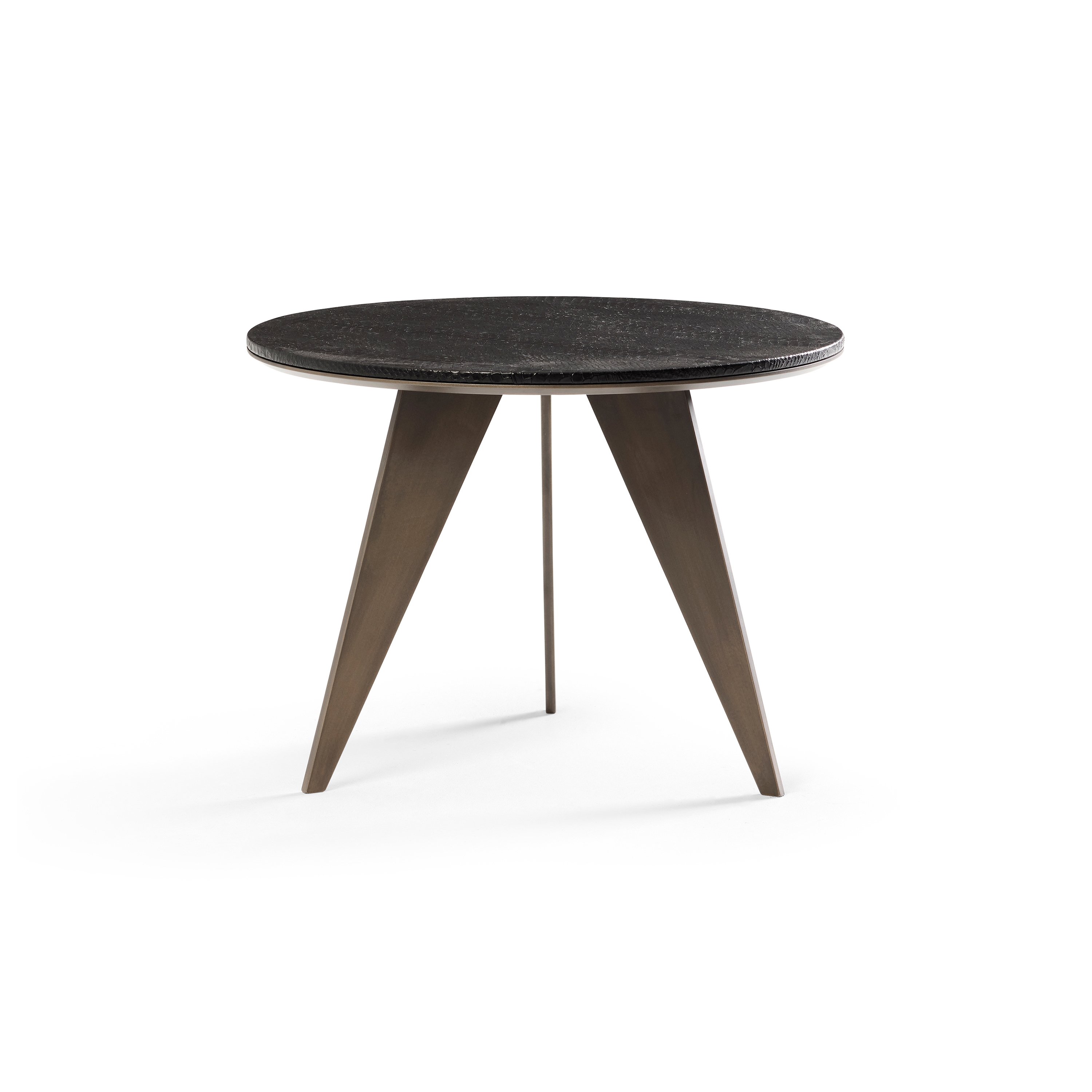 Mostrar el producto Emerald Side Table Brown Brass + Black Python Top del fabricante DAMI Luxury Interior