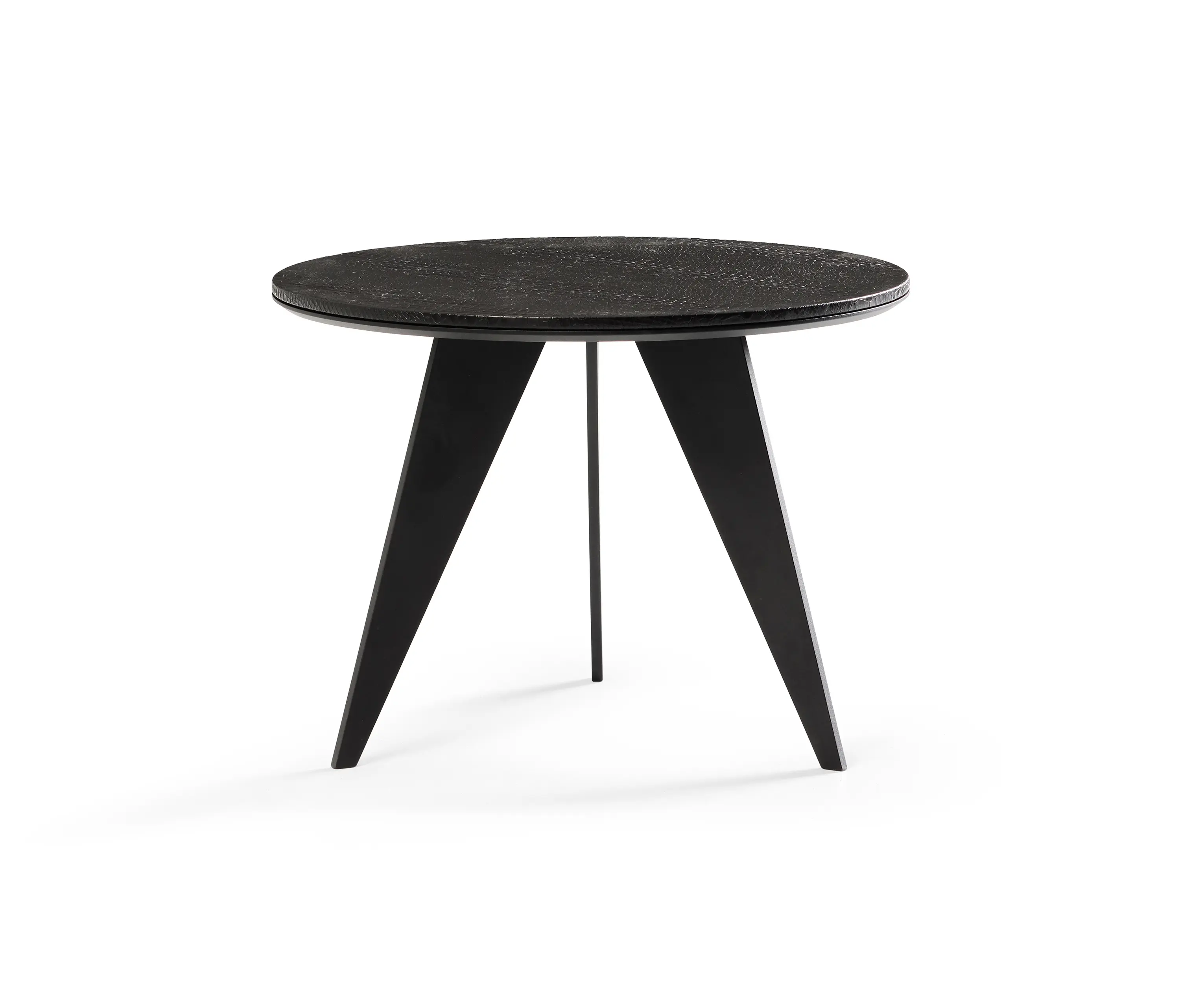 DAMI Luxury Interior - Emerald Side Table Matt Black + Black Python Top