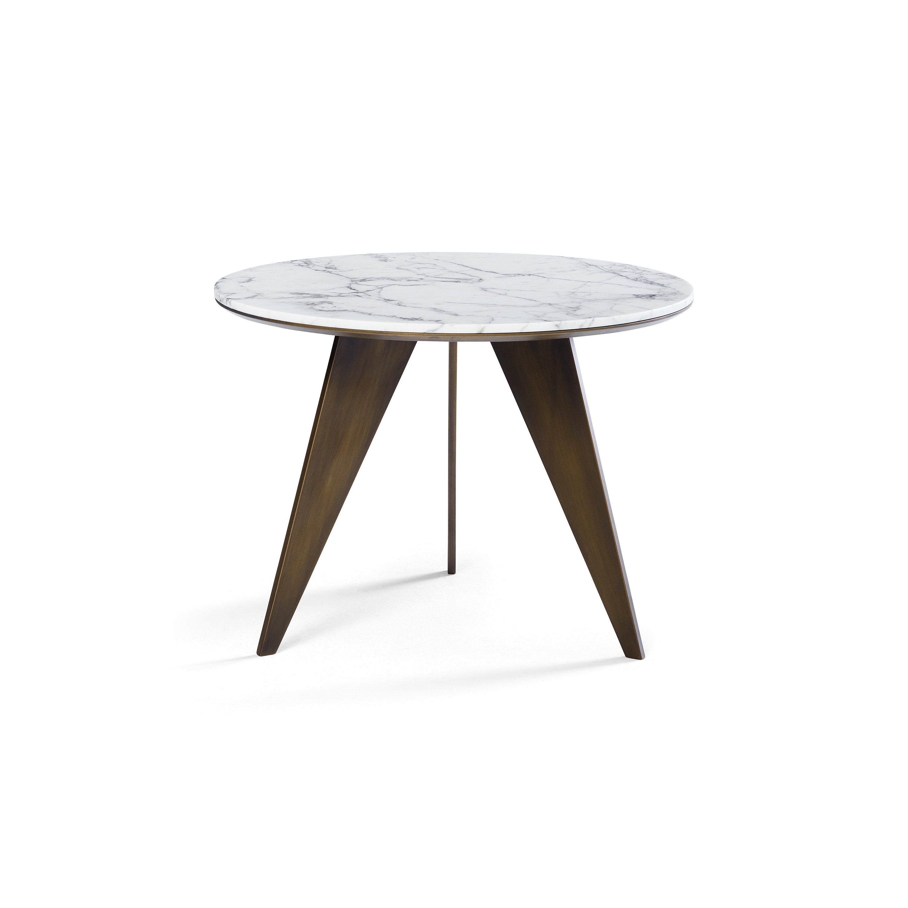 Mostrar el producto Emerald Side Table Brown Brass + Marble Arrabescato Top del fabricante DAMI Luxury Interior
