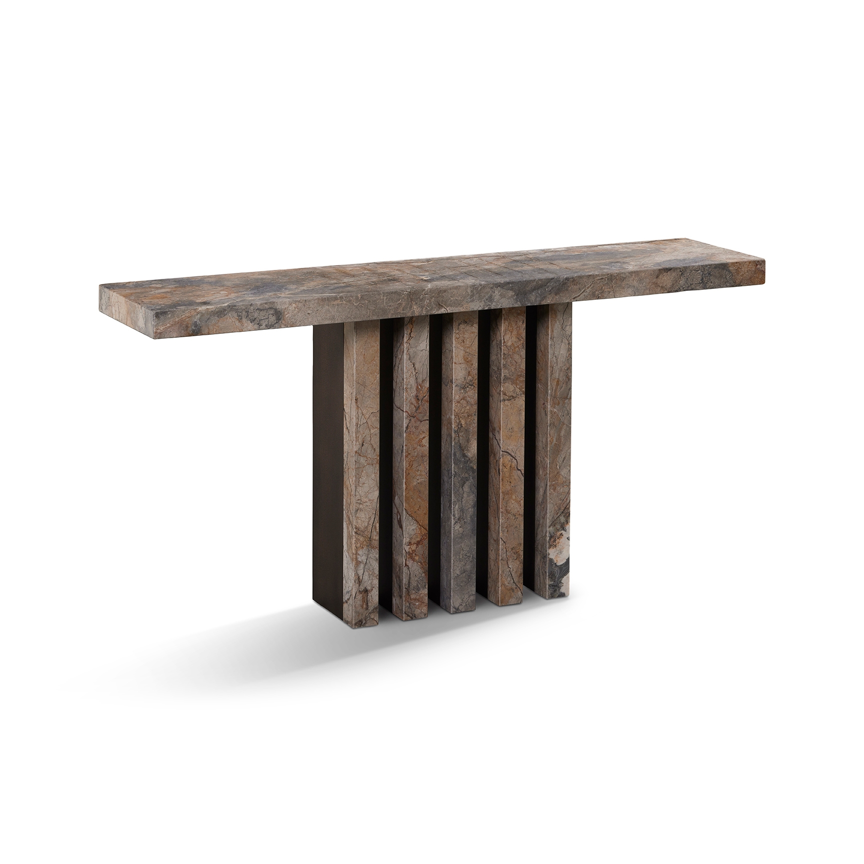 Display product Orion Console Table Marble Silverroots + Matrix Metal Lacquer from manufacturer DAMI Luxury Interior