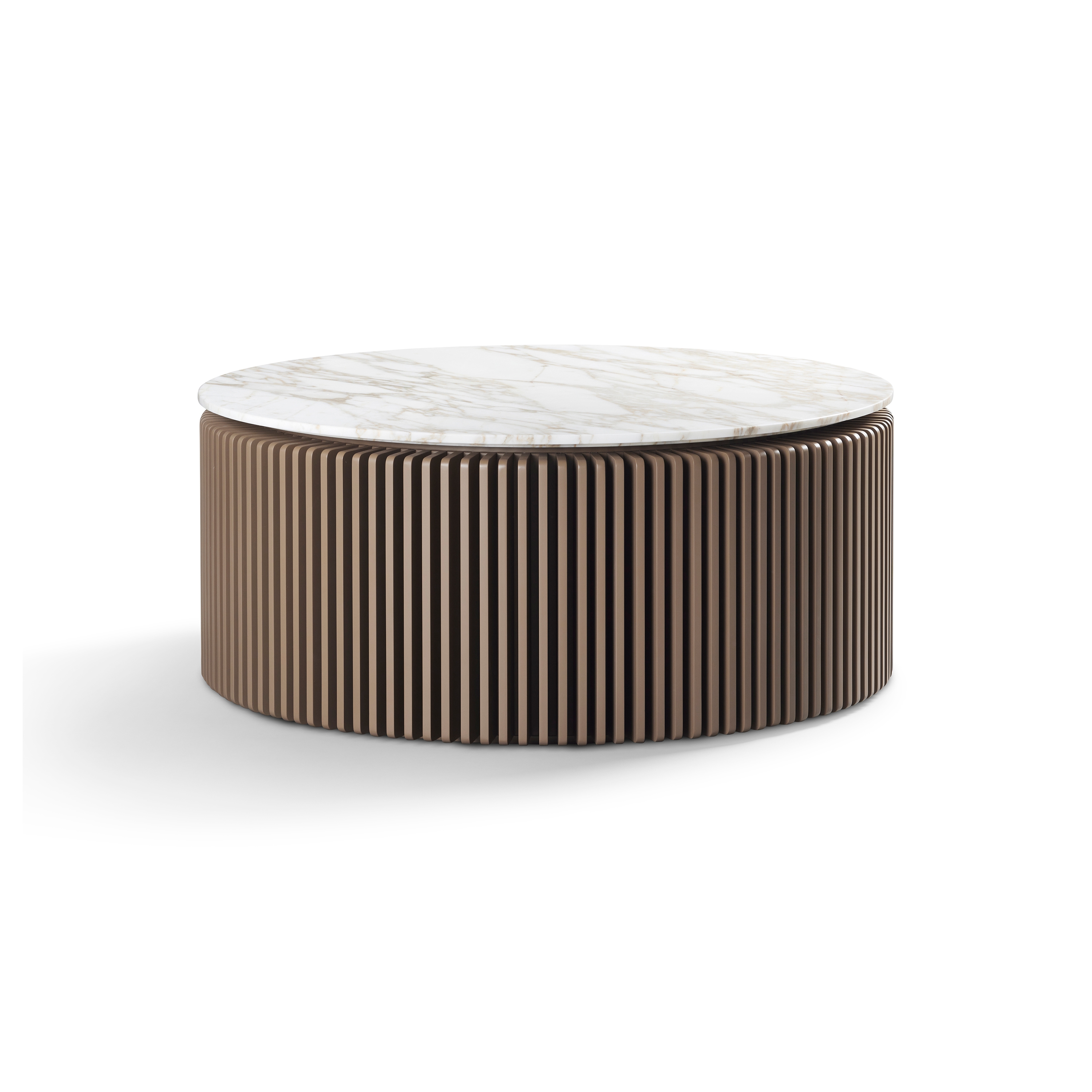 Pearl Coffee Table Caramel Ultra Matt Frame + Marble Calacatta Top