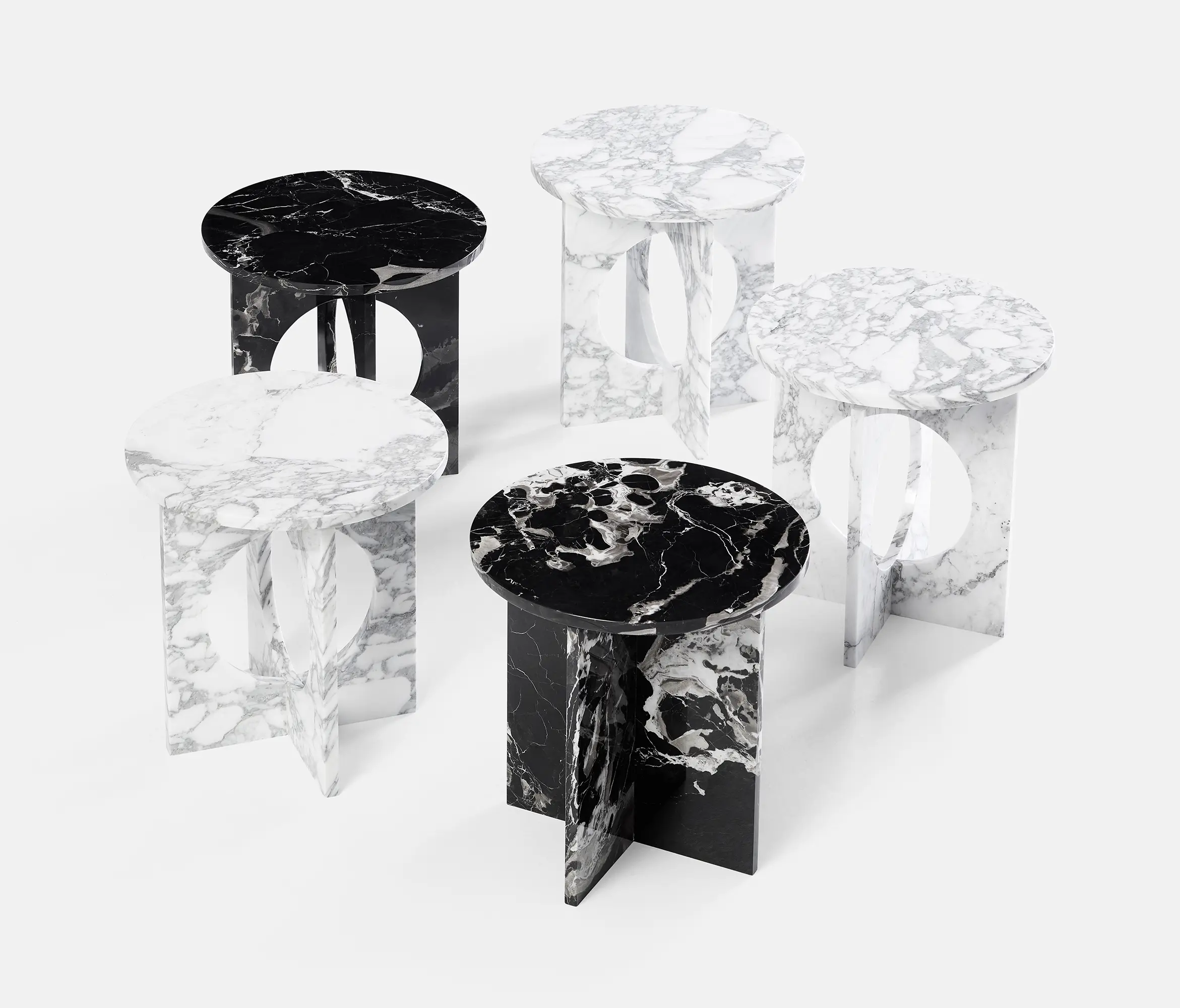 DAMI Luxury Interior - Ruby Side Table Marble Arrabescato