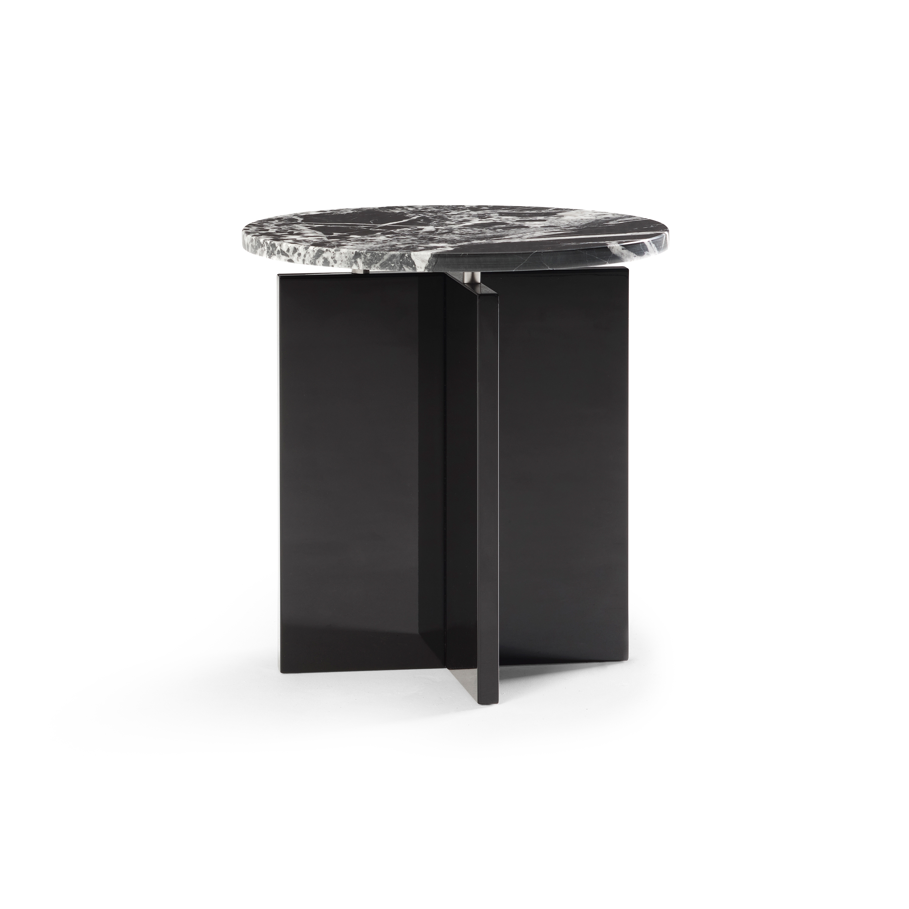Ruby Side Table Softtouch Black + Marble Café Amaro Top