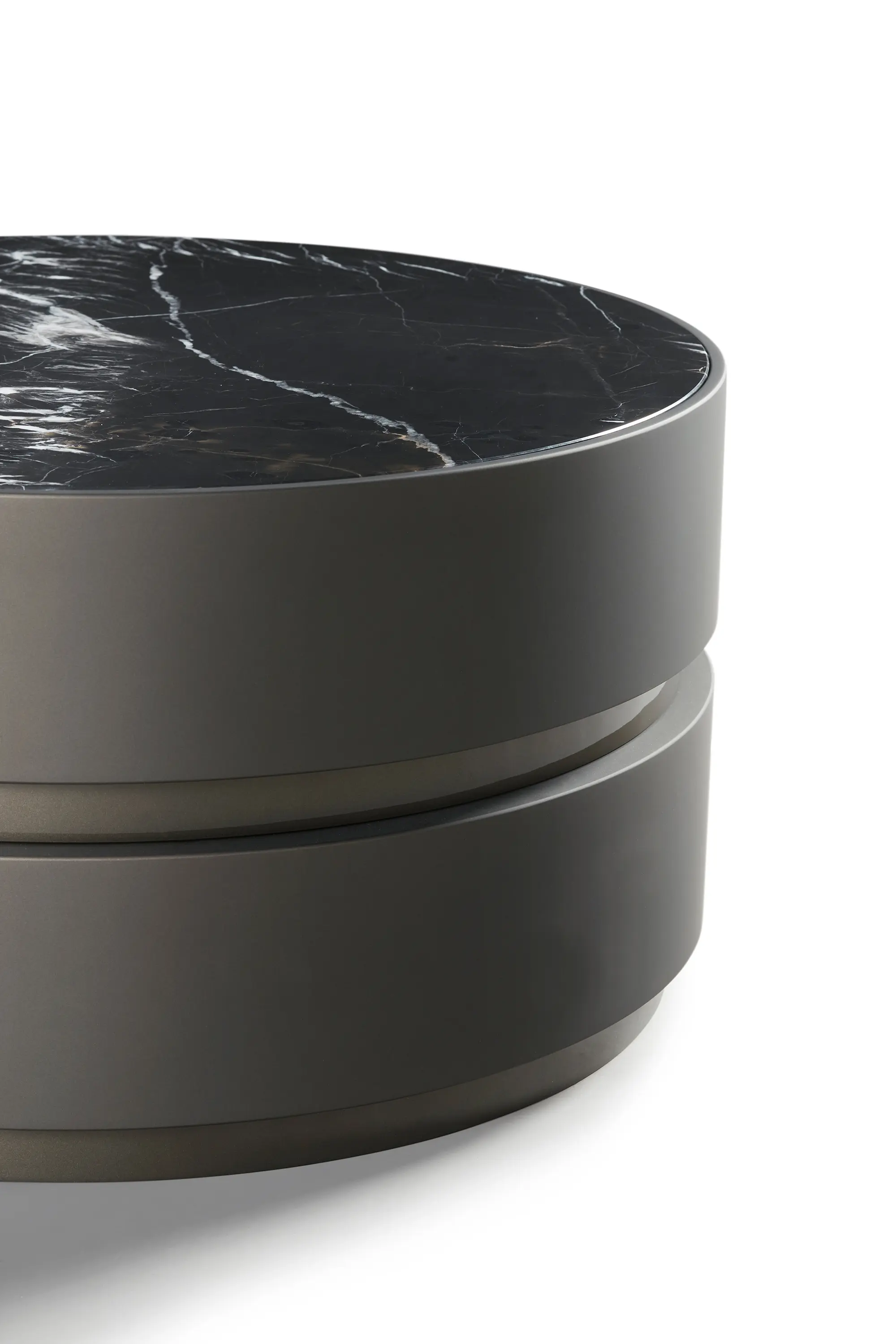 DAMI Luxury Interior - Spinel Coffee Table Softtouch Bronze + Marble Café Amaro Inlay