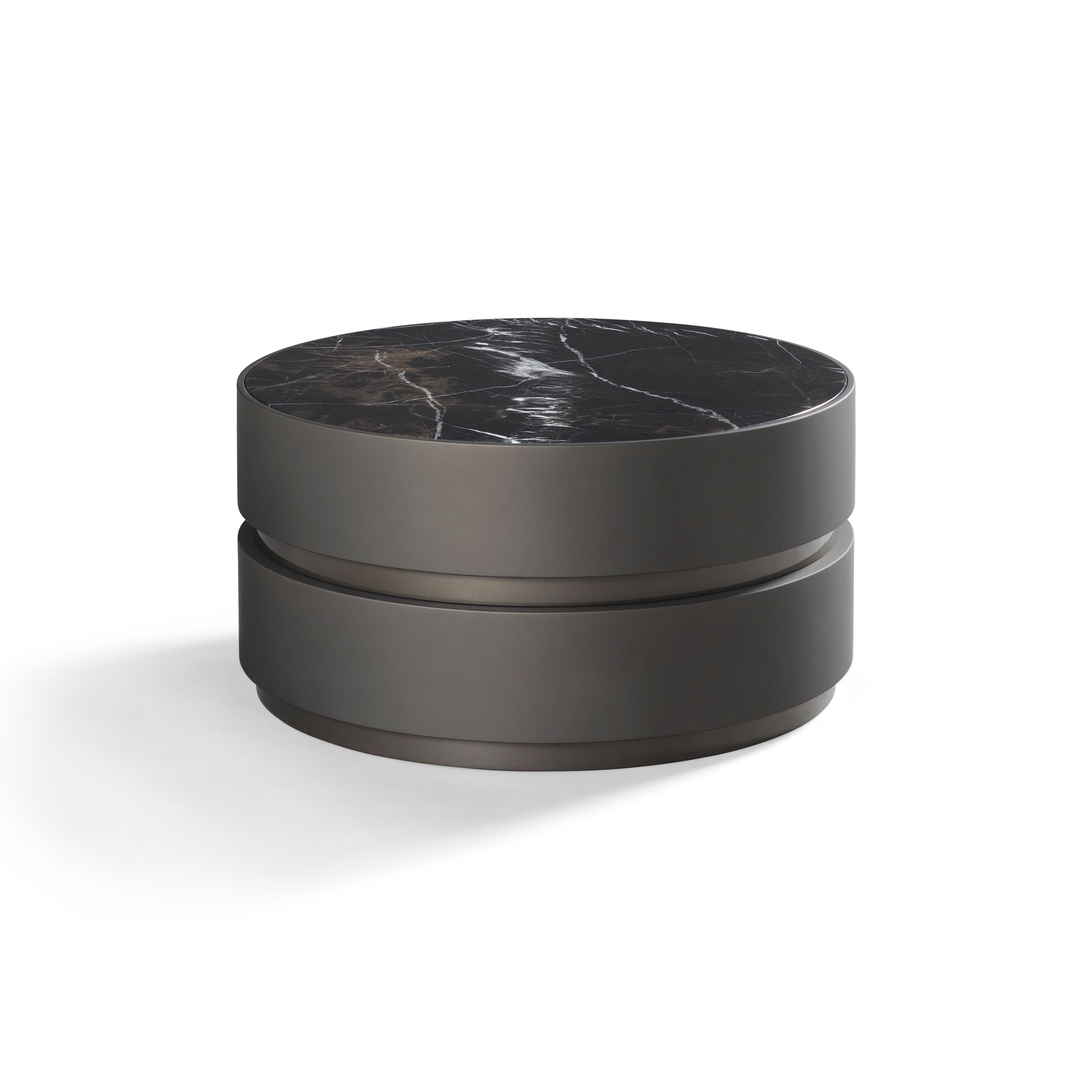 Spinel Coffee Table Softtouch Bronze + Marble Café Amaro Inlay