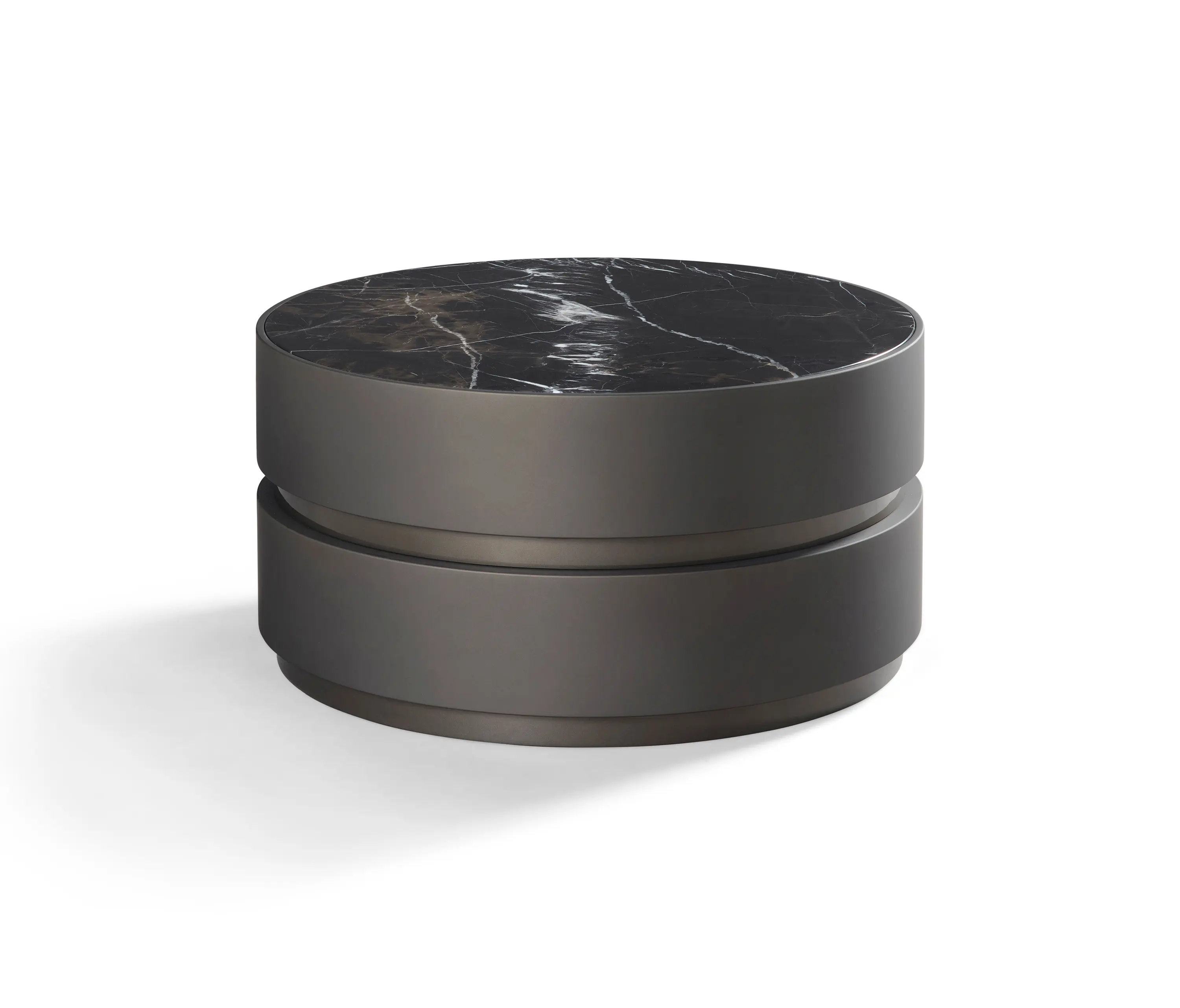 DAMI Luxury Interior - Spinel Coffee Table Softtouch Bronze + Marble Café Amaro Inlay