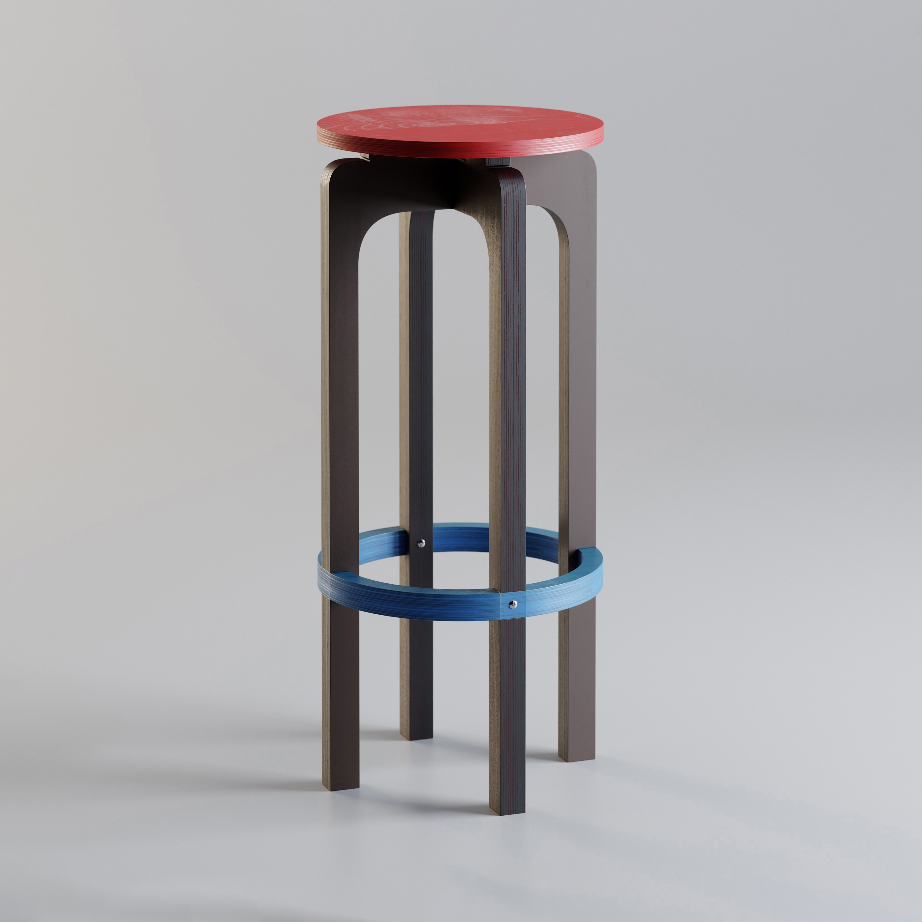 Mostra il prodotto Arco | Confidenza 75-rosso rubino, grigio basalto e blu capri del produttore MoodWood