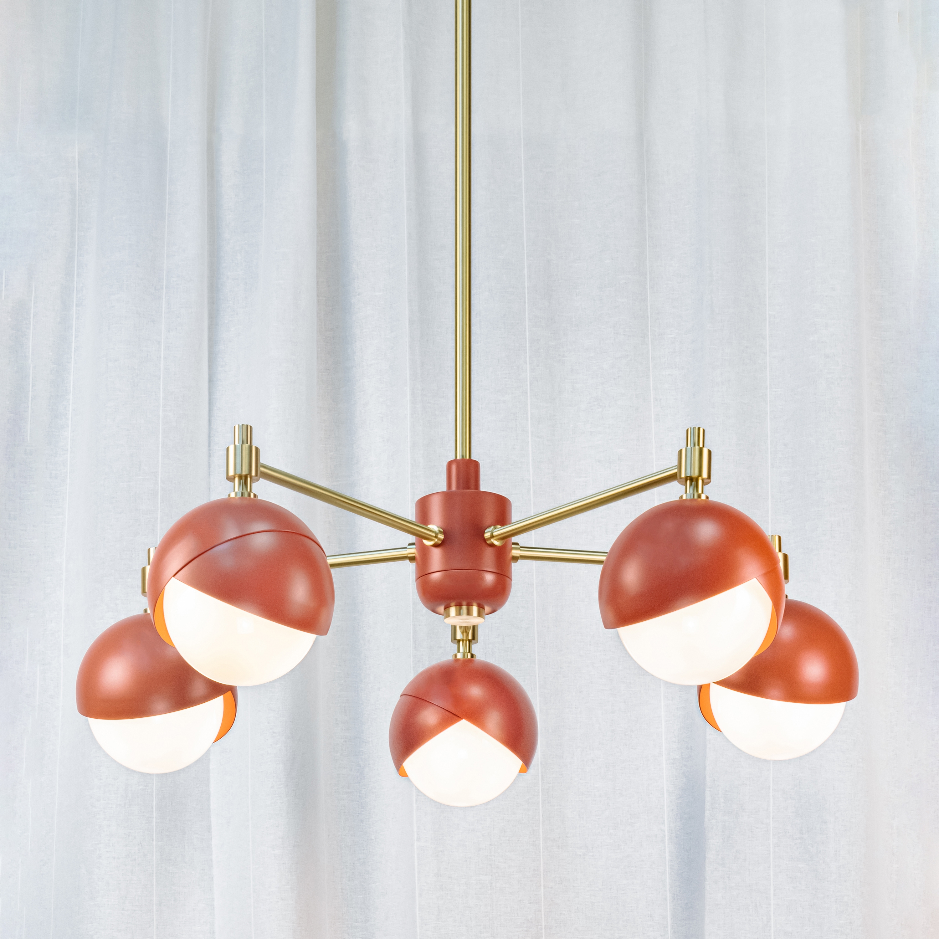 Benedict | 5 Light Chandelier (Adobe / Satin brass)
