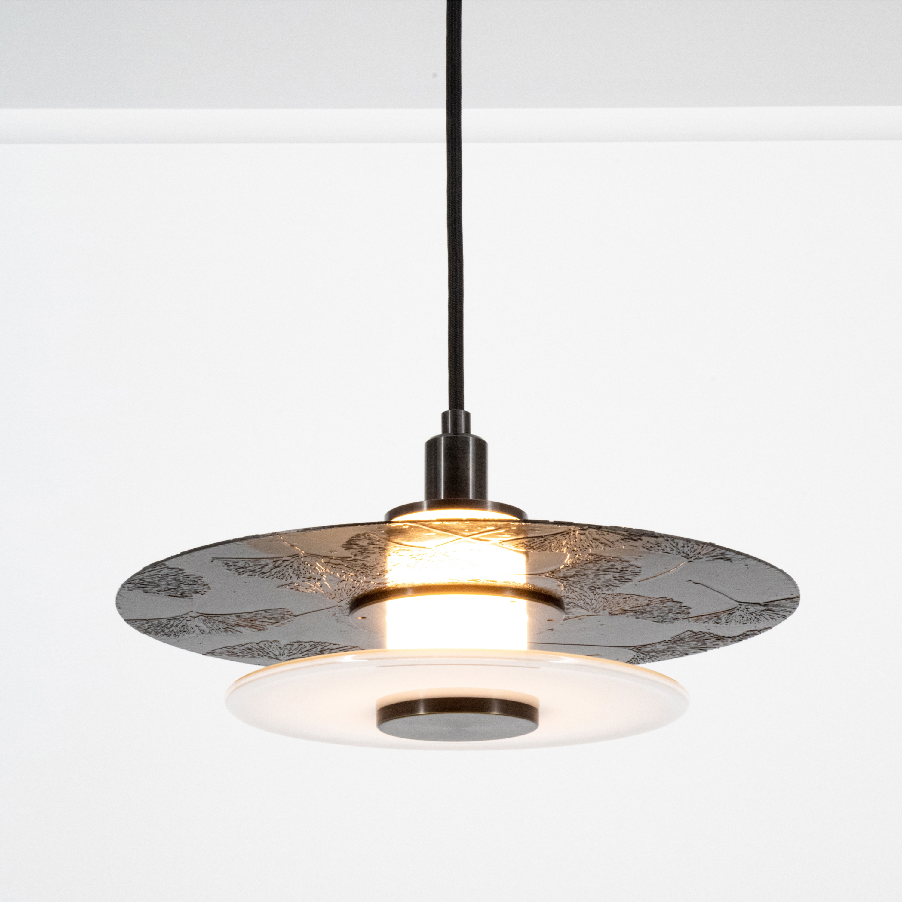 Produkt Klein | Pendant - 11 inch (Ginkgo etch in blackened brass) des Herstellers Trella anzeigen