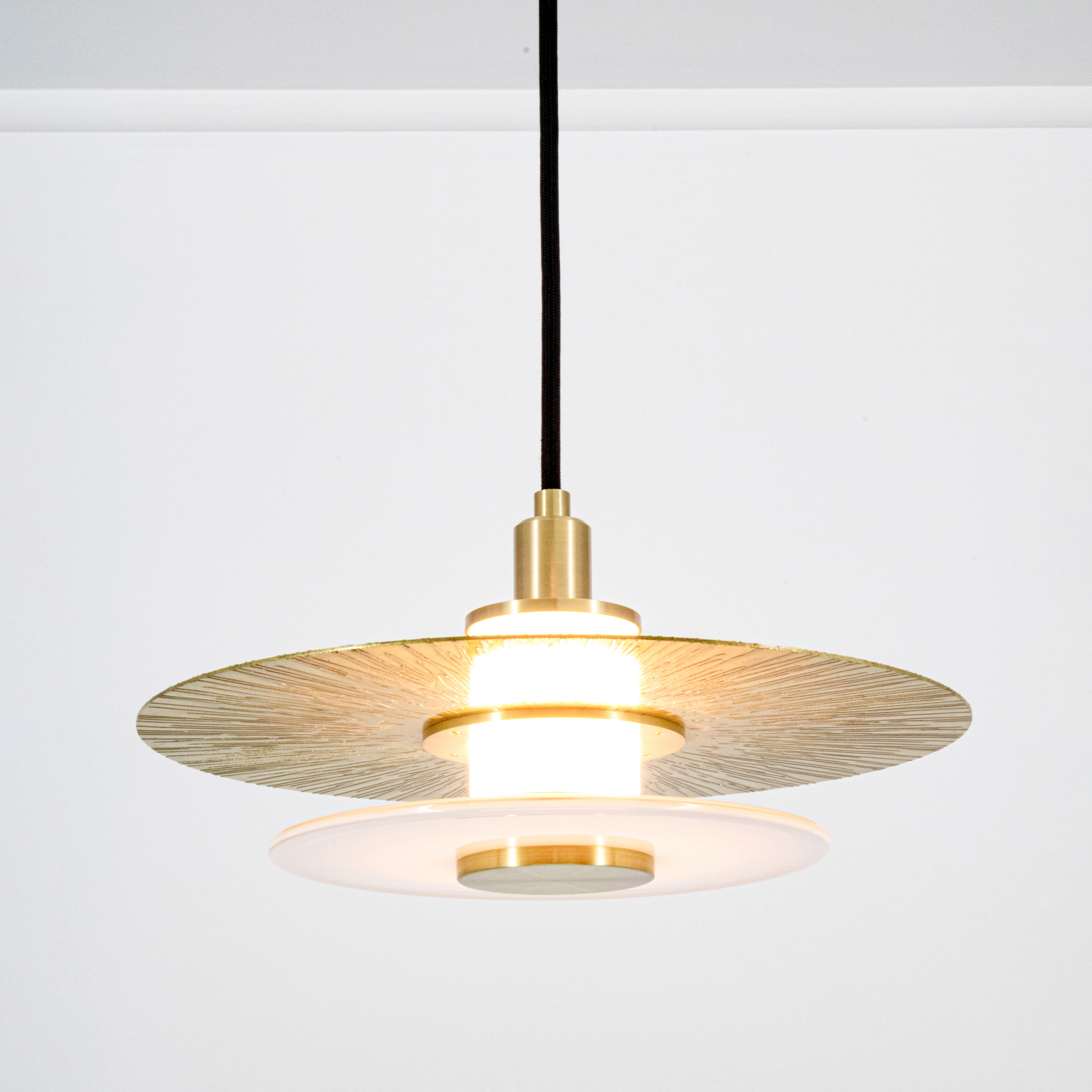 Klein | Pendant - 11 inch (Klein etch in polished brass)