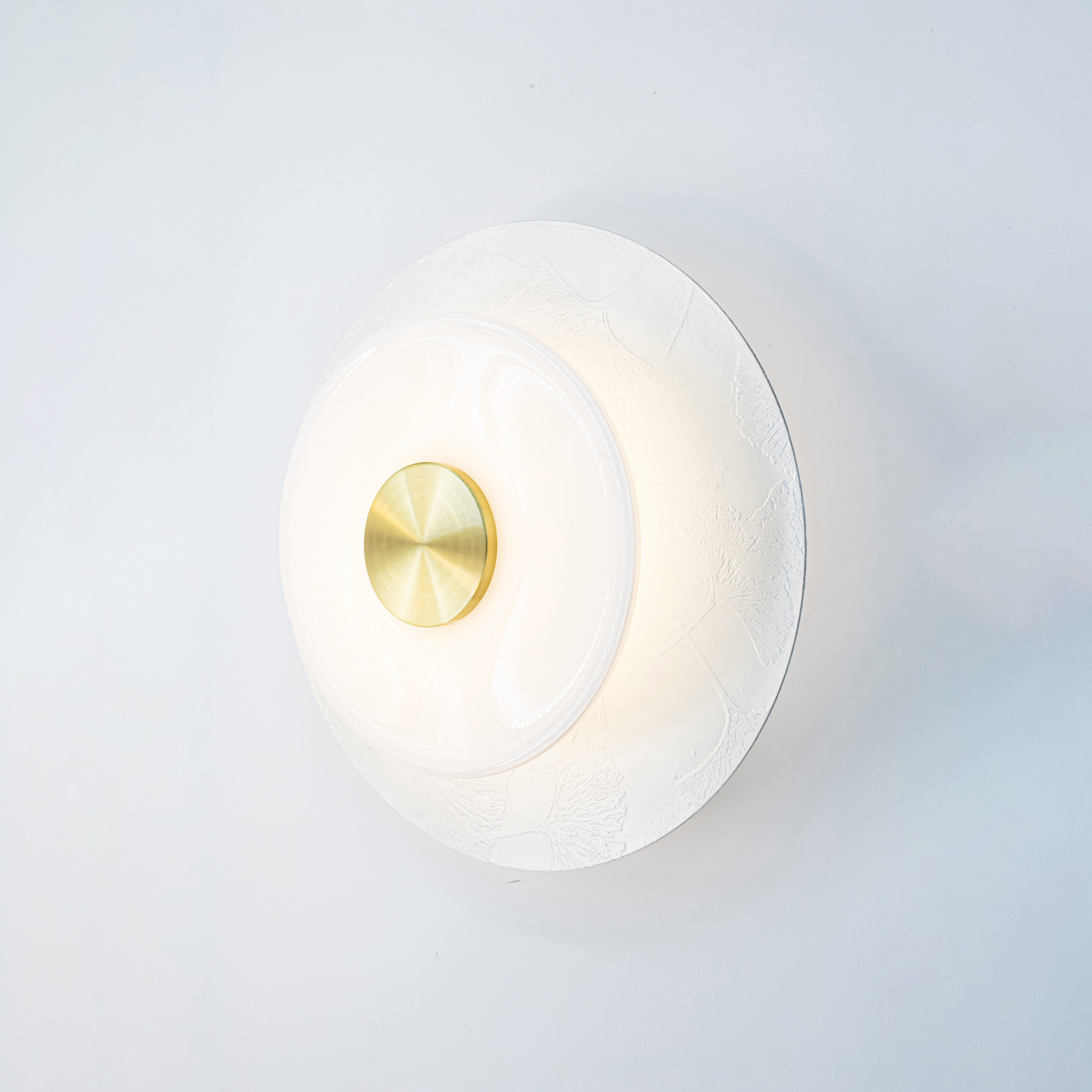 Klein | Sconce (Ginkgo etch in eggshell )