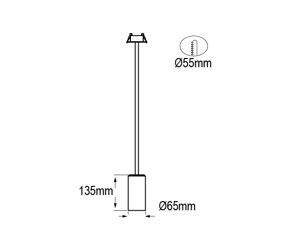 Castaldi - Eidos Pendant Recessed Ø65