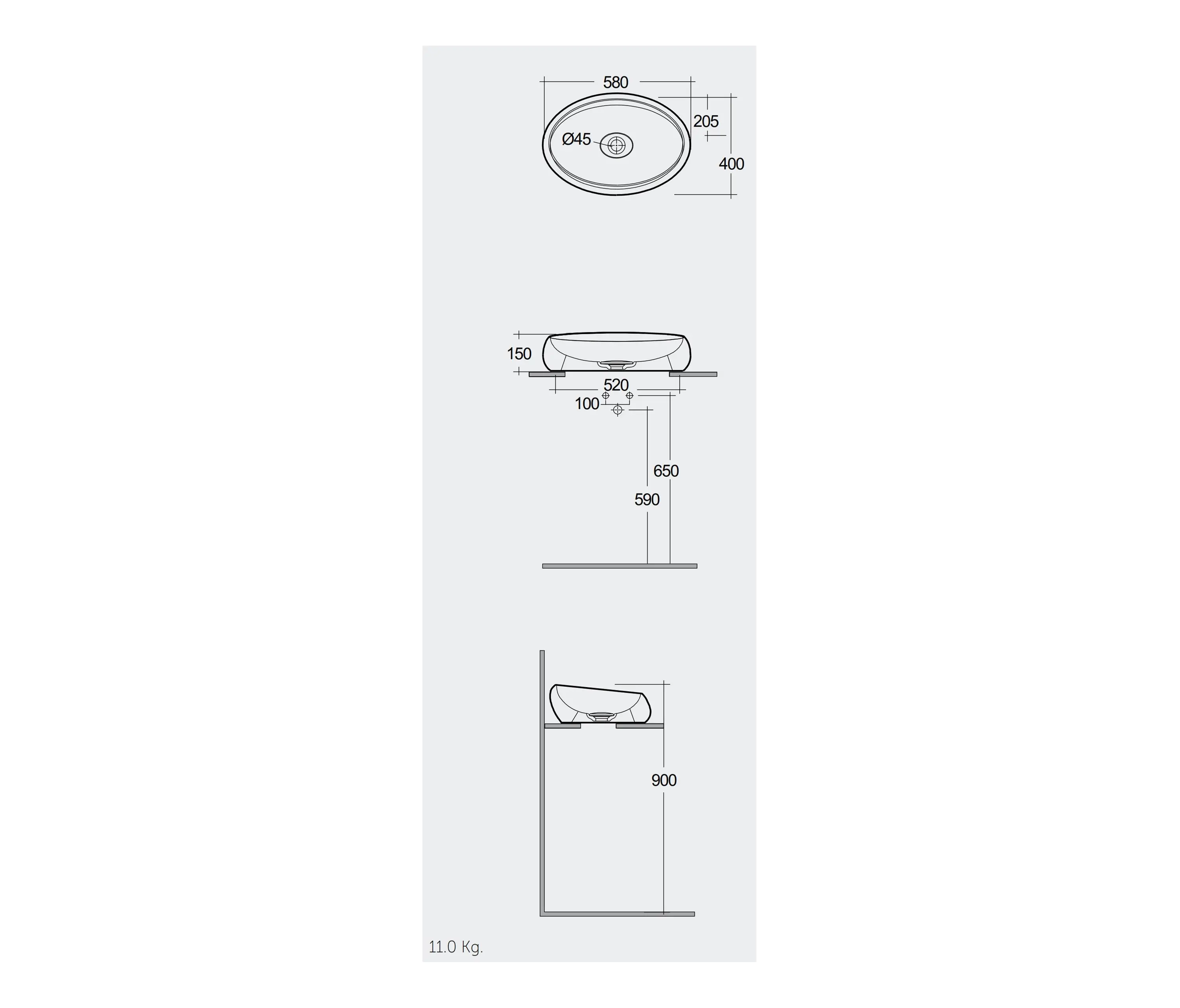 RAK Ceramics - RAK-CLOUD | Countertop washbasin | Matt Black