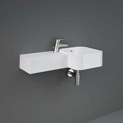Mostrar el producto RAK-PETIT | Squared Wall Hung Left Ledge Washbasin with tap hole del fabricante RAK Ceramics