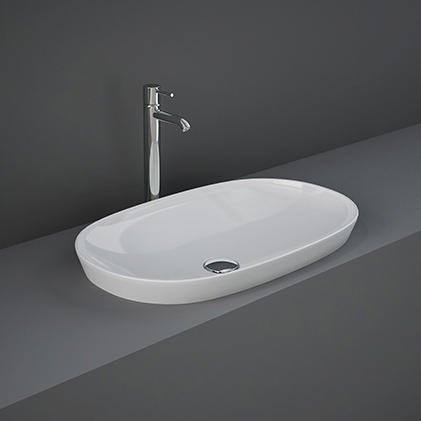 Display product RAK-VARIANT | Oval Elongated Drop in Washbasin without tap hole from manufacturer RAK Ceramics