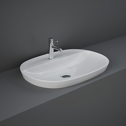 Display product RAK-VARIANT | Oval Elongated Drop in Washbasin with tap hole from manufacturer RAK Ceramics
