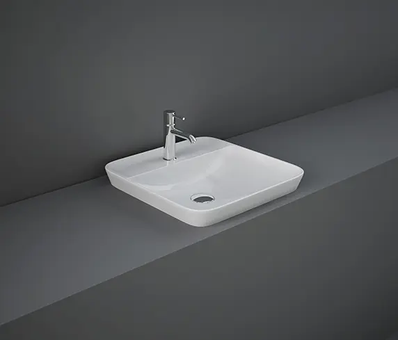 RAK Ceramics - RAK-VARIANT | Squared Drop in Washbasin with tap hole