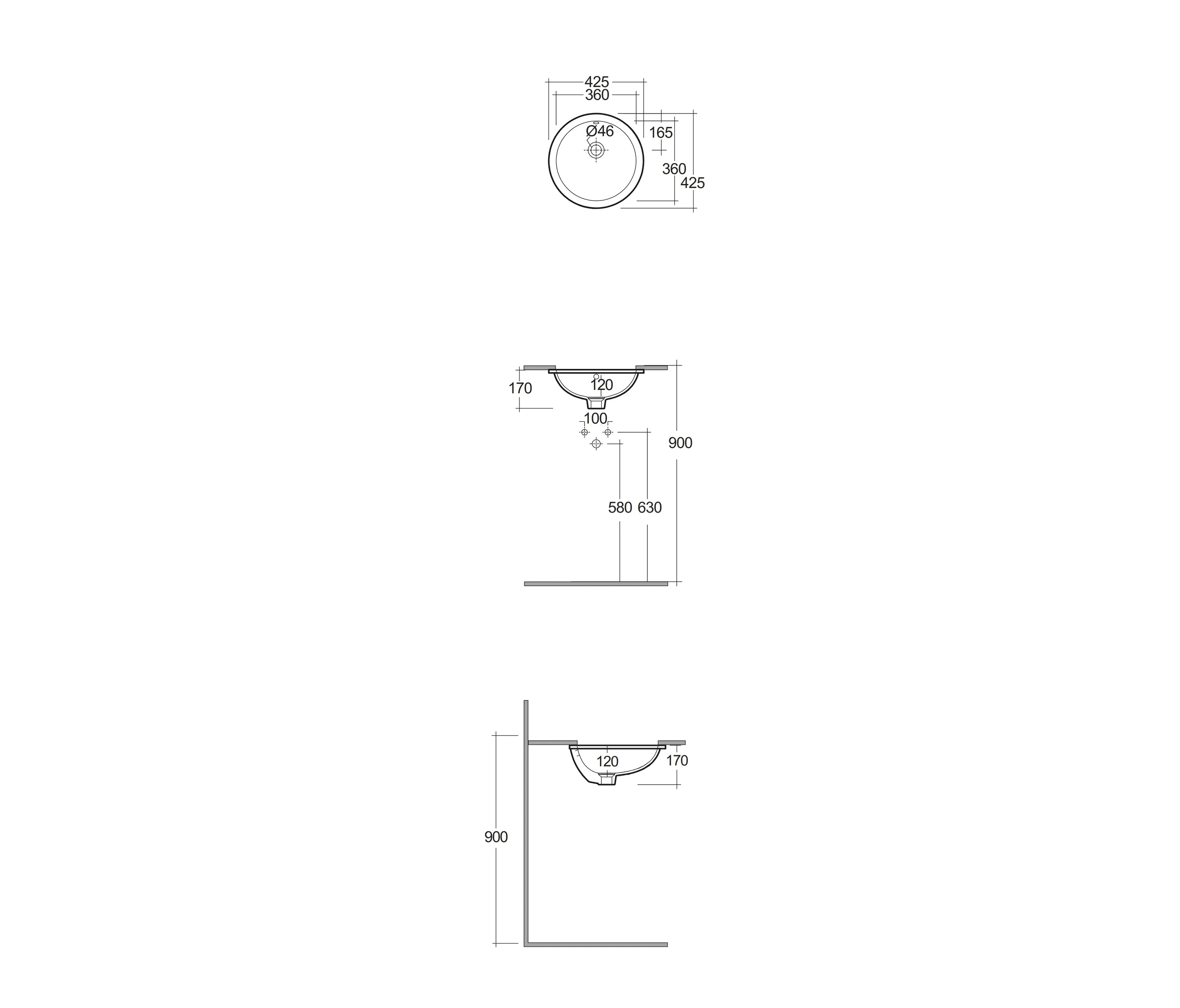 RAK Ceramics - RAK-VARIANT | Round Undercounter Washbasin