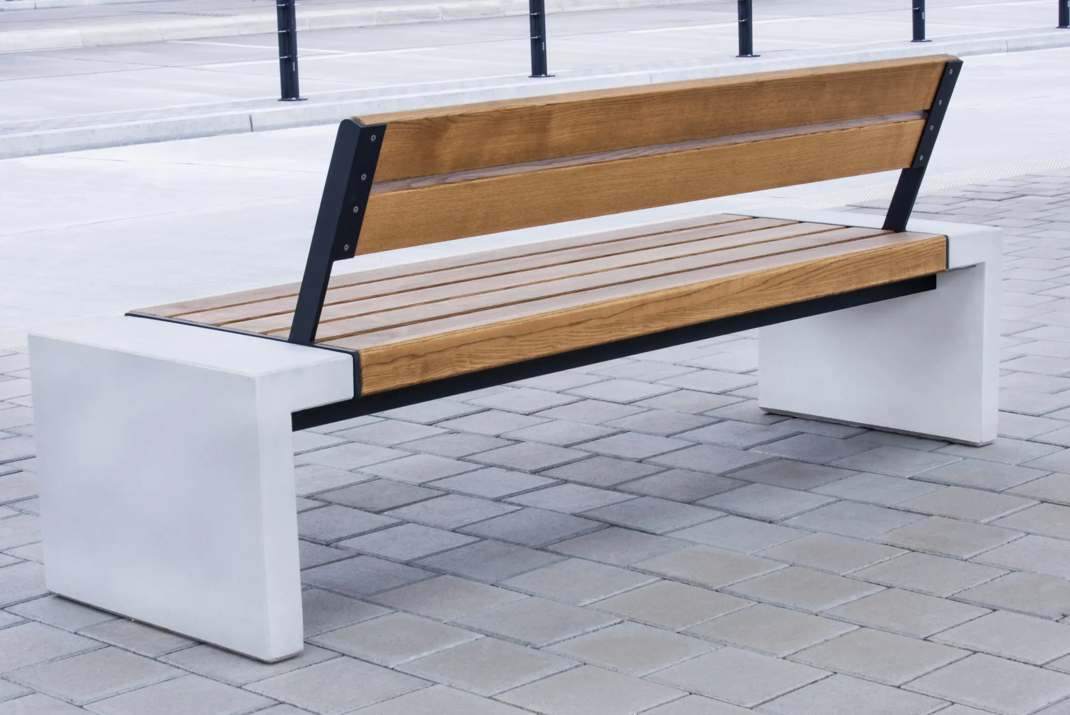 VPI Concrete - Woody | Bench with Backrest