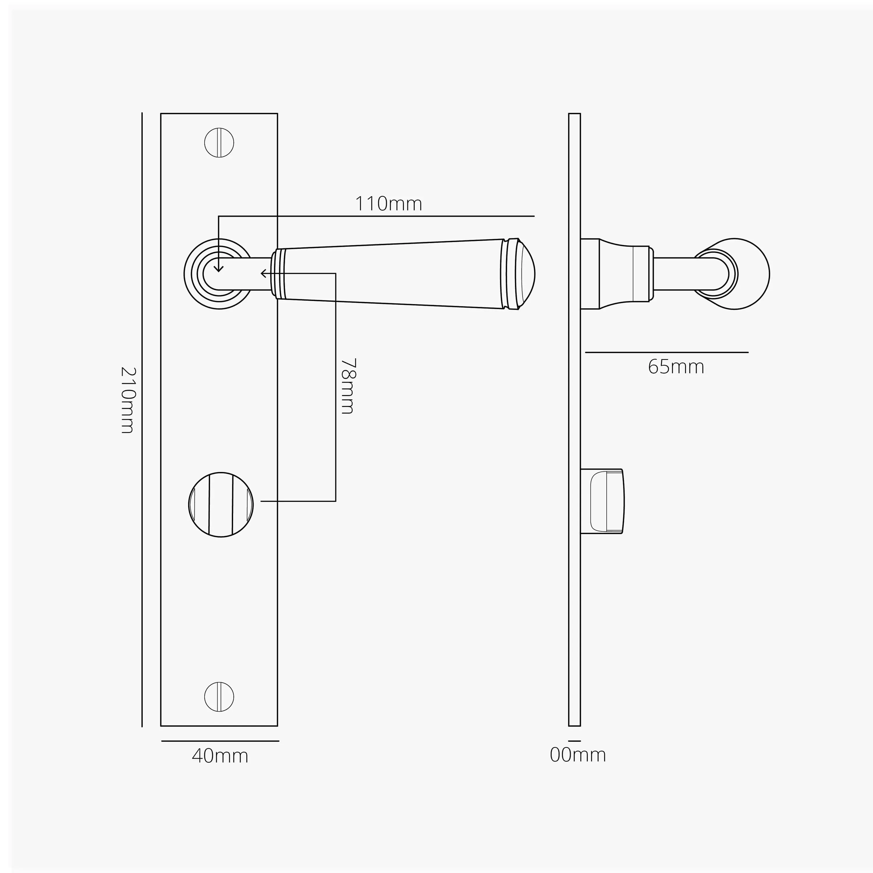 MANILLA PARA PUERTAS DIGBY CON PLACA LARGA (CON MUELLE) Y SISTEMA ...