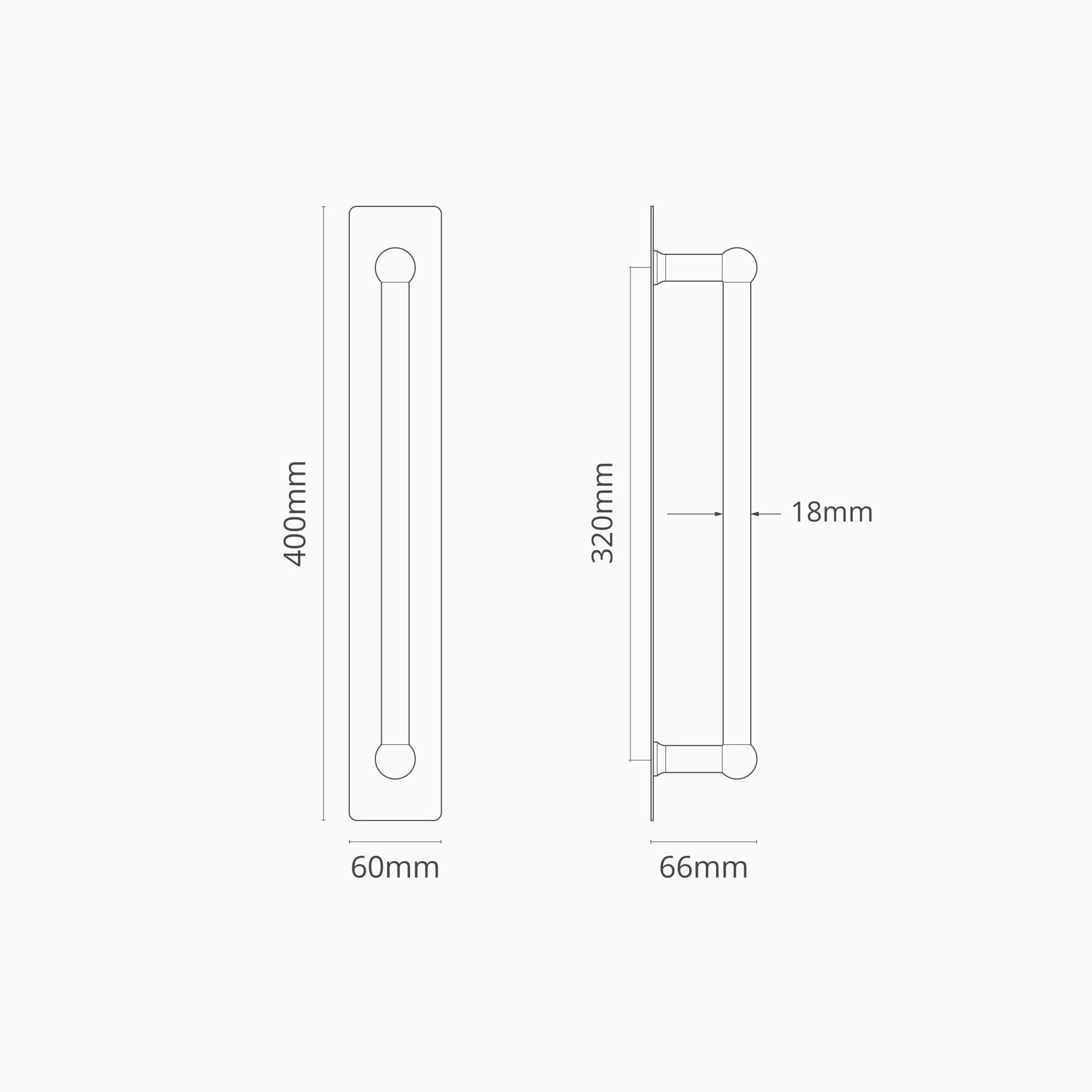 Corston Architectural Detail - Harper Double Pull Handle with Plate 320mm