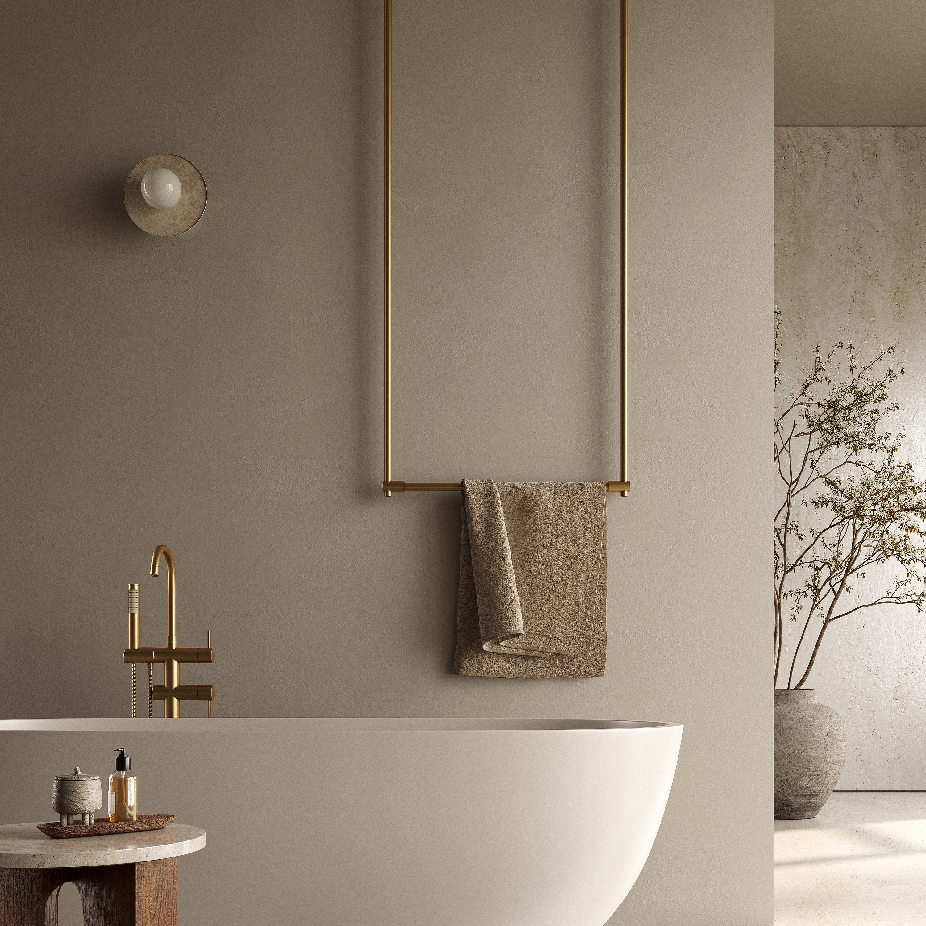 Mostra il prodotto Wardrobe Rail System N° 25 polished brass del produttore P&G Konzept