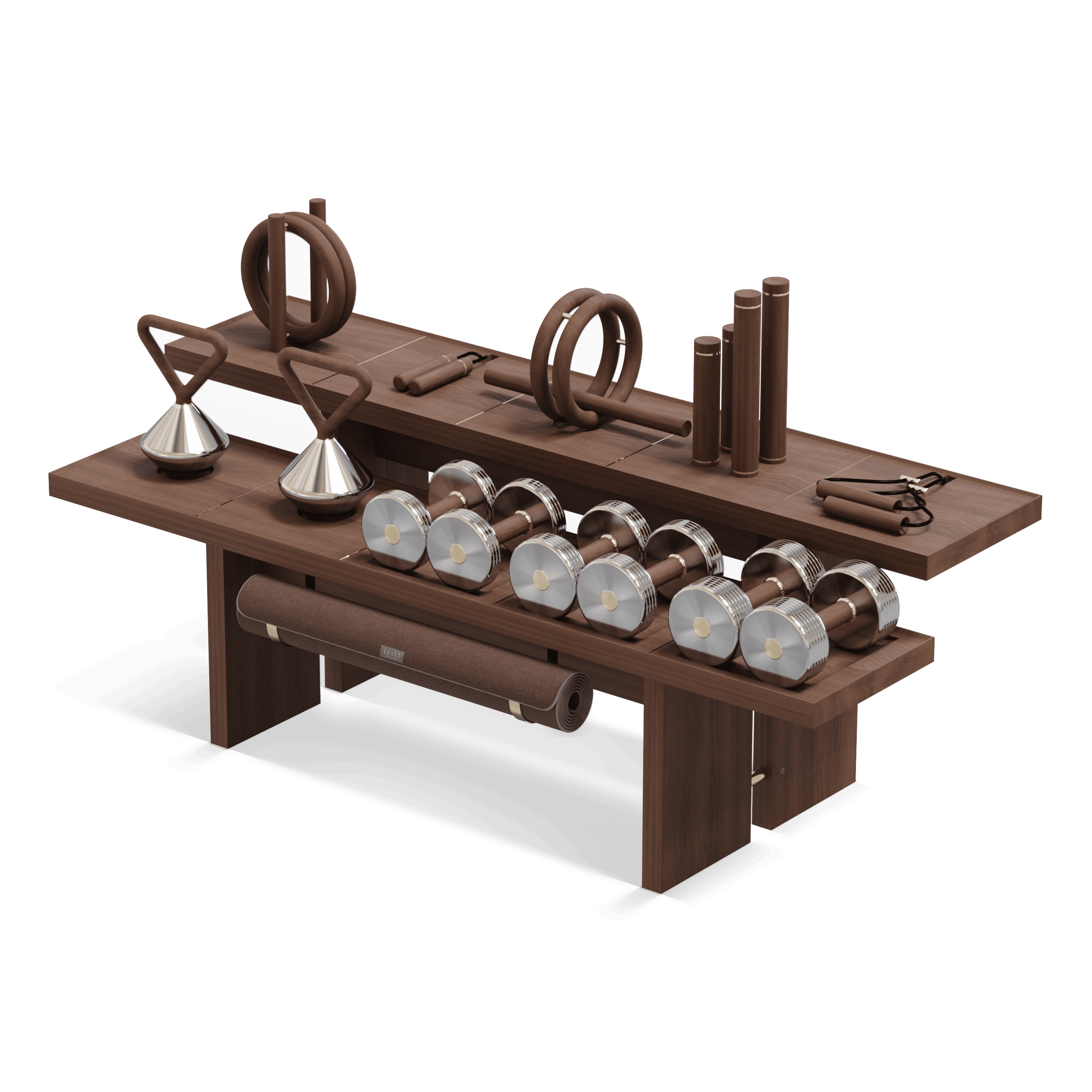 Fitness Set C, Walnut