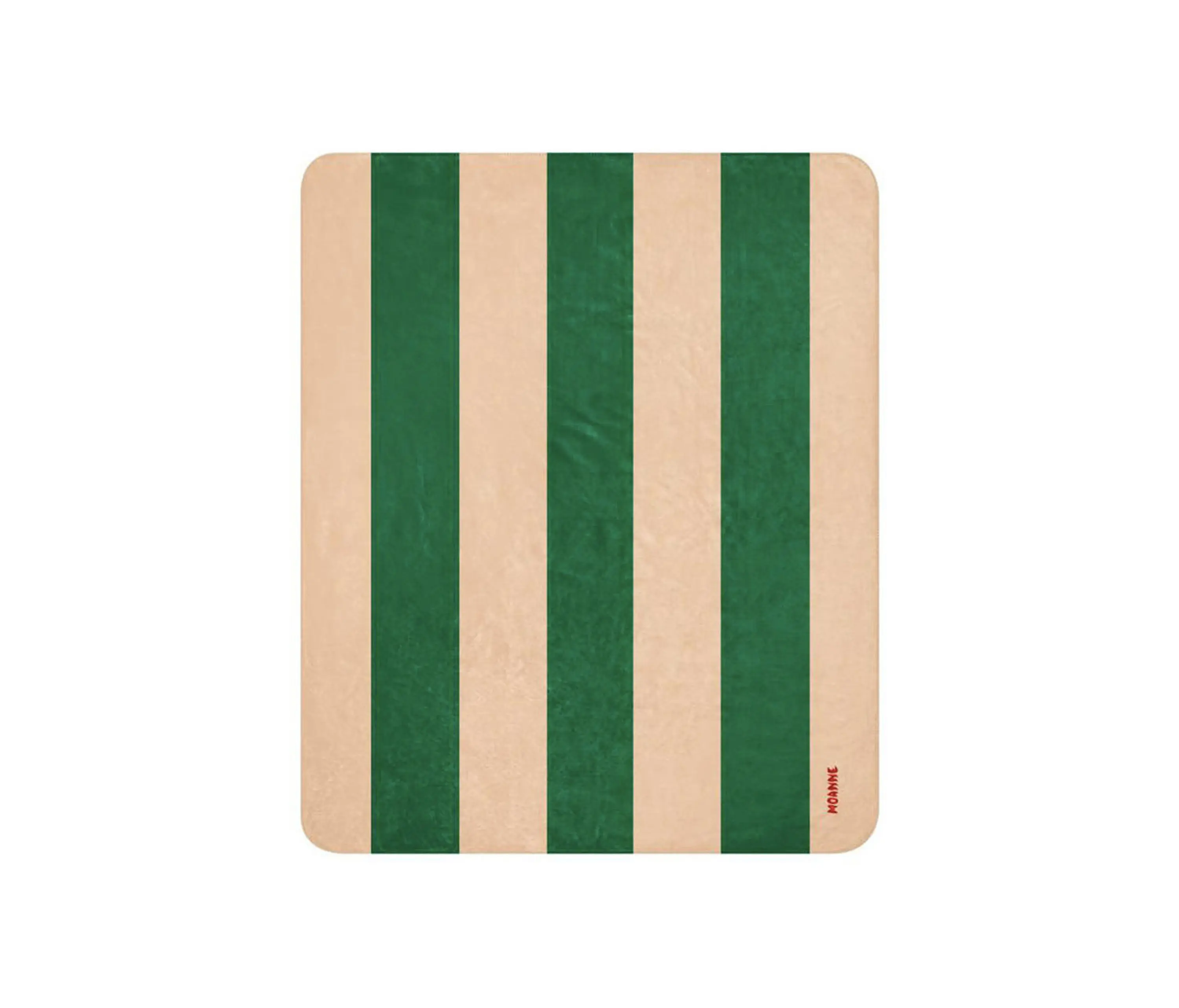 moanne - Boreal Blanket Green/Beige Striped