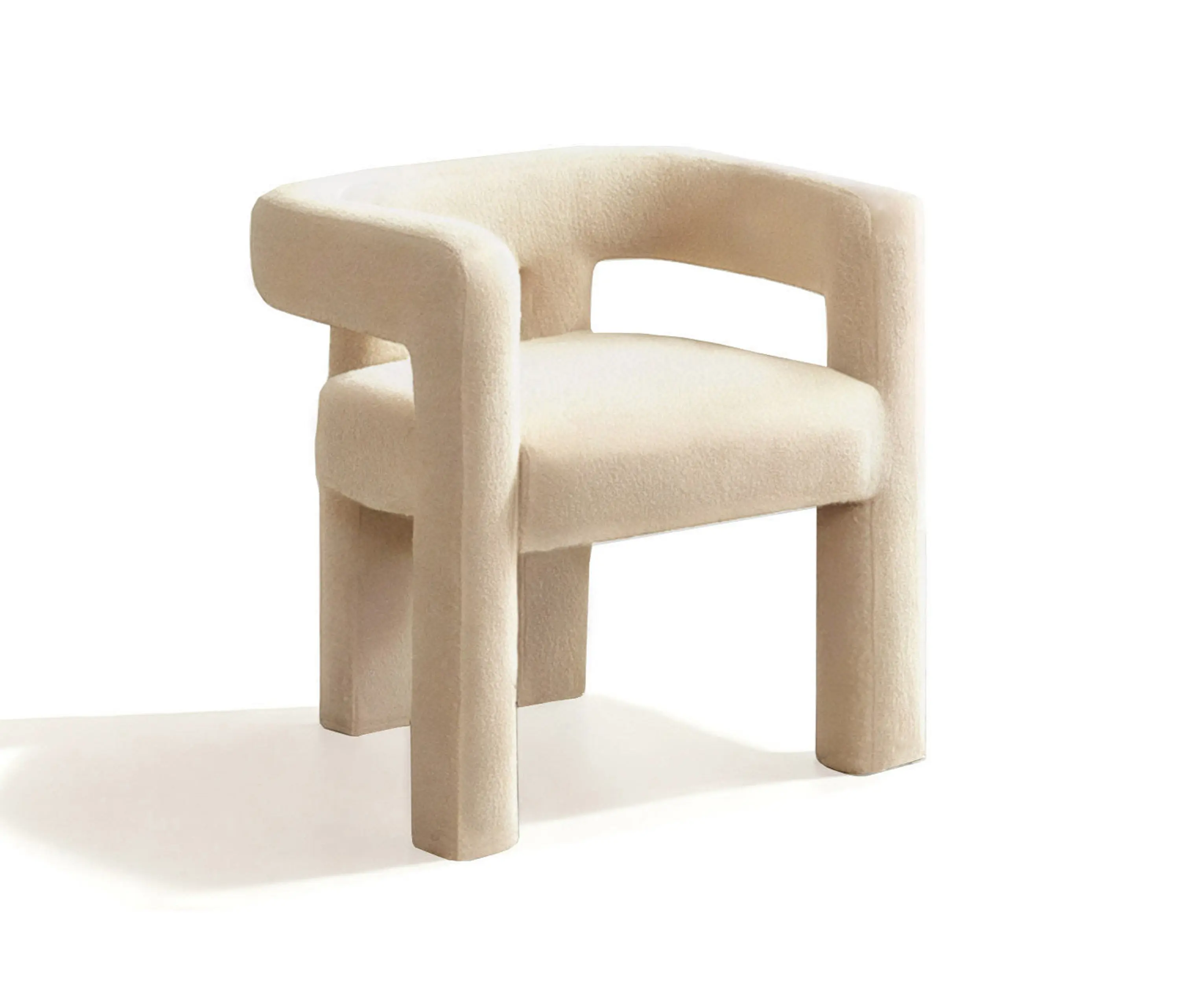 moanne - Brutal Armchair White Bouclé