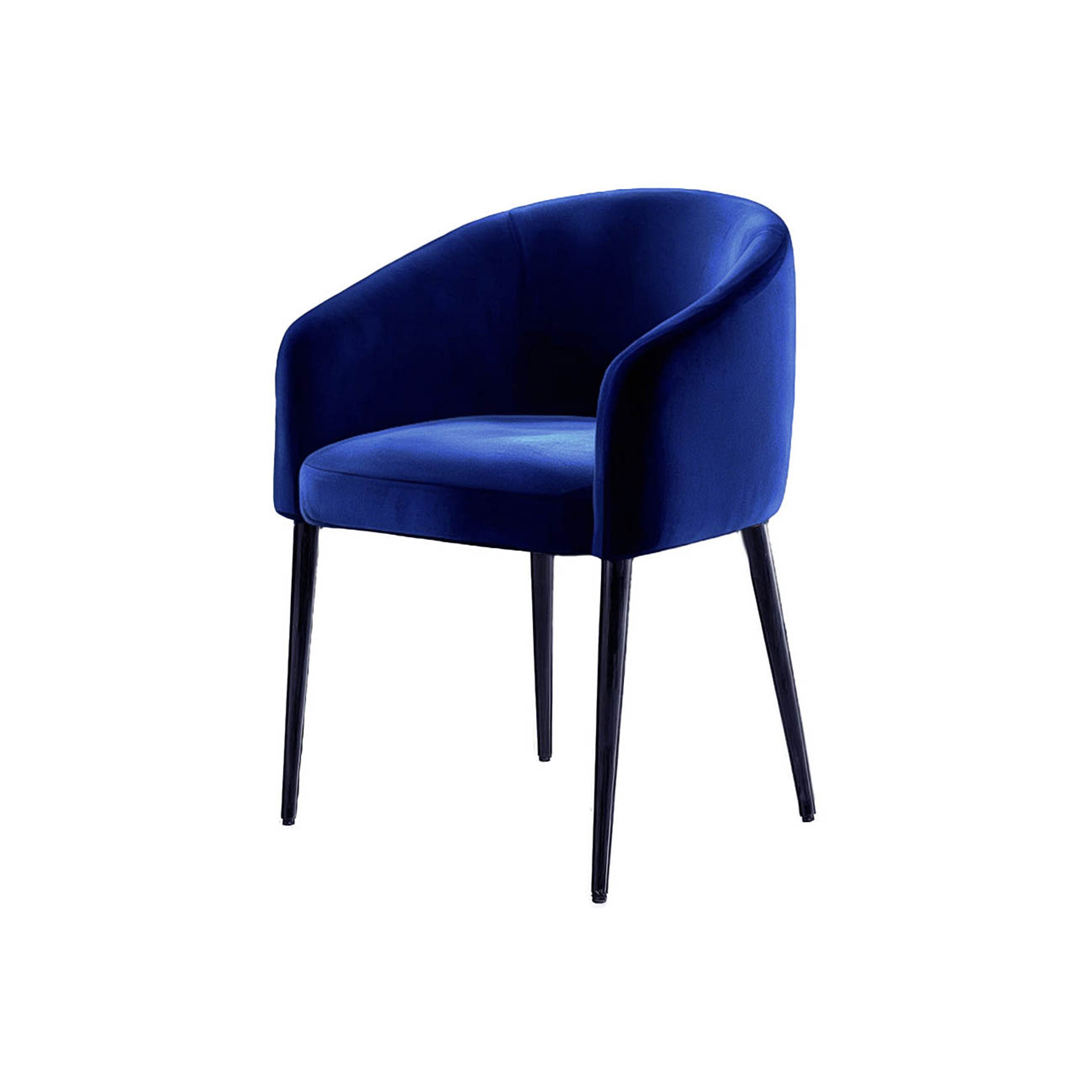 Utopía Dining Chair Blue Velvet Black Legs