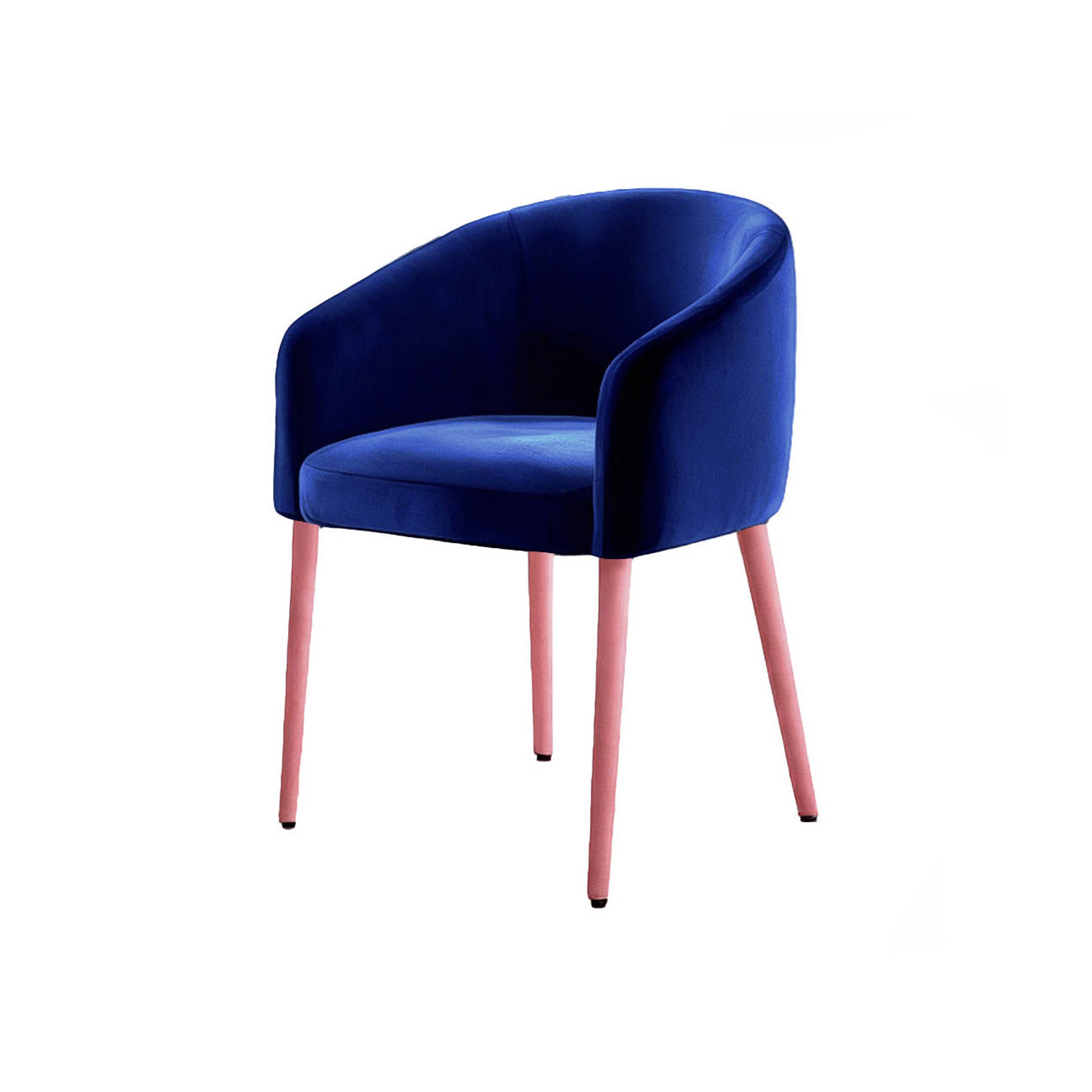 Utopía Dining Chair Blue Velvet Pink Legs