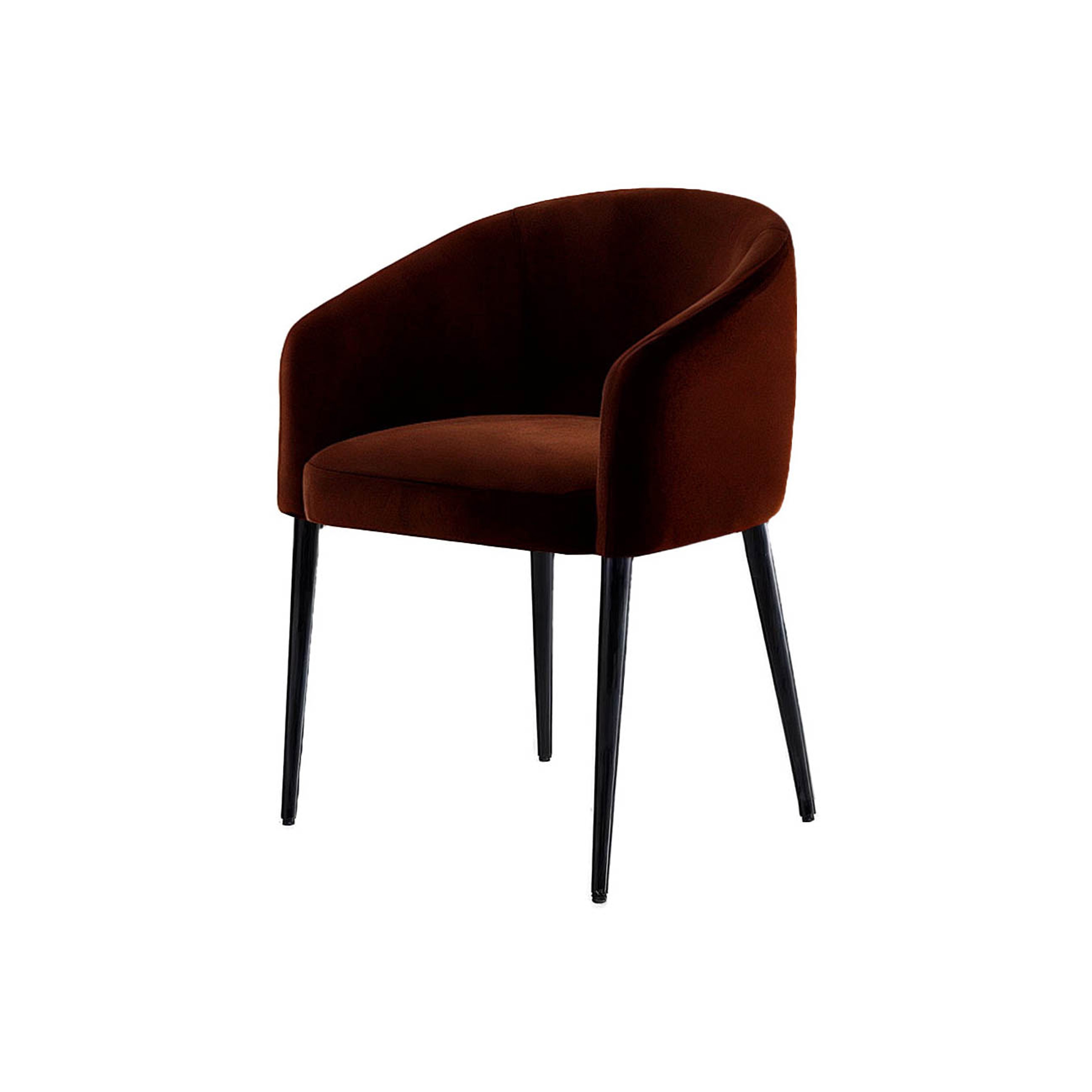 Utopía Dining Chair Brown Velvet Black Legs