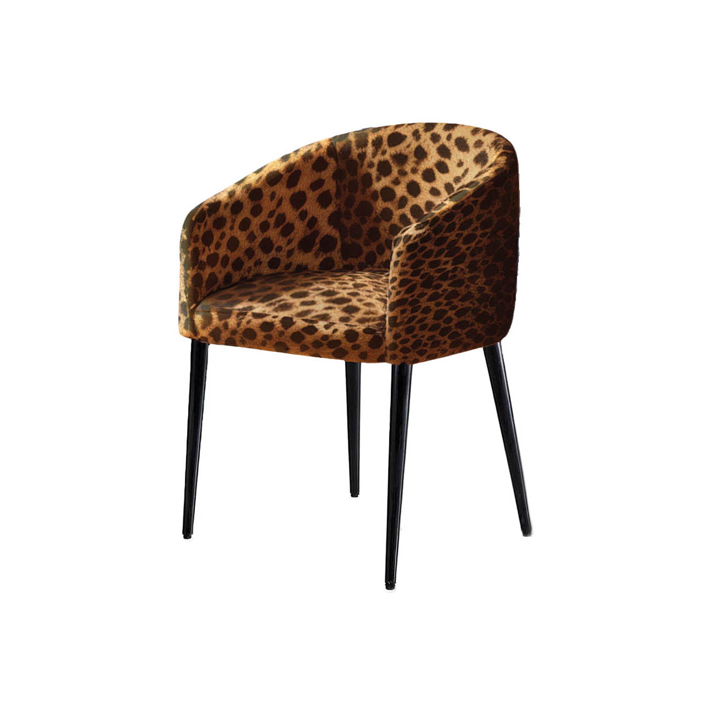 Display product Utopía Dining Chair Leopard Furry Velvet Black Legs from manufacturer moanne