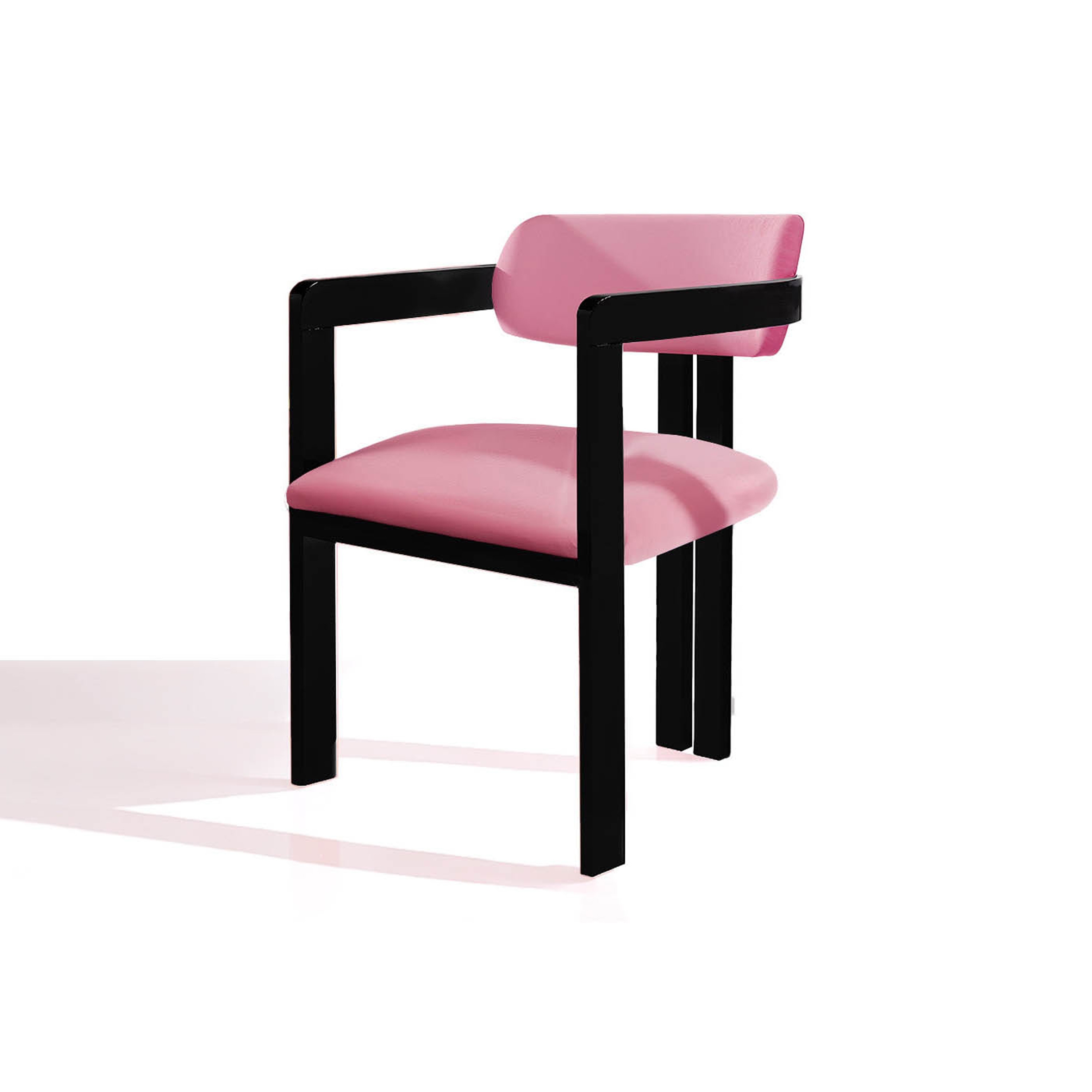 Vertoon produk Vértigo Dining Chair Pink Velvet Black Legs van vervaardiger moanne
