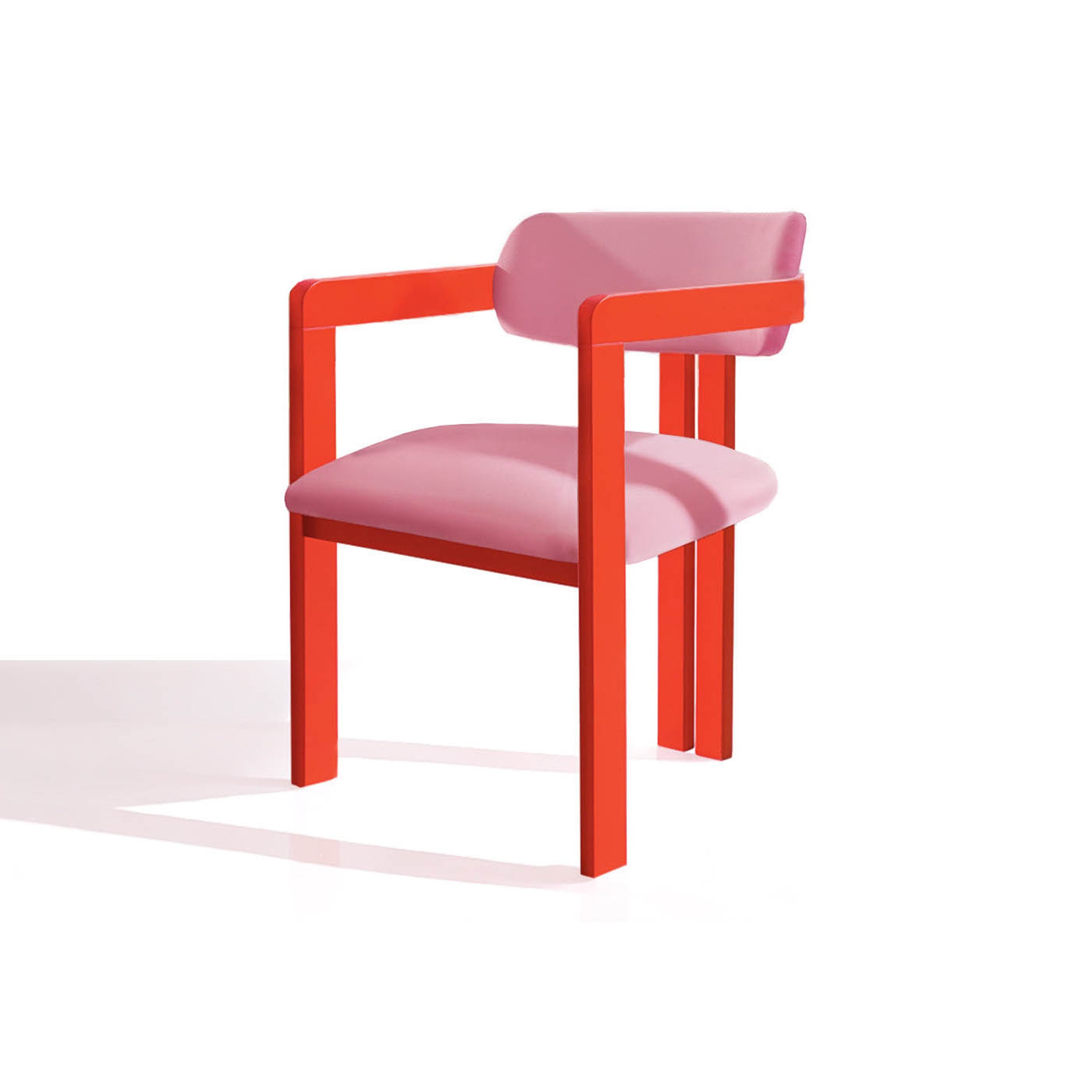 Vértigo Dining Chair Pink Velvet Red Legs