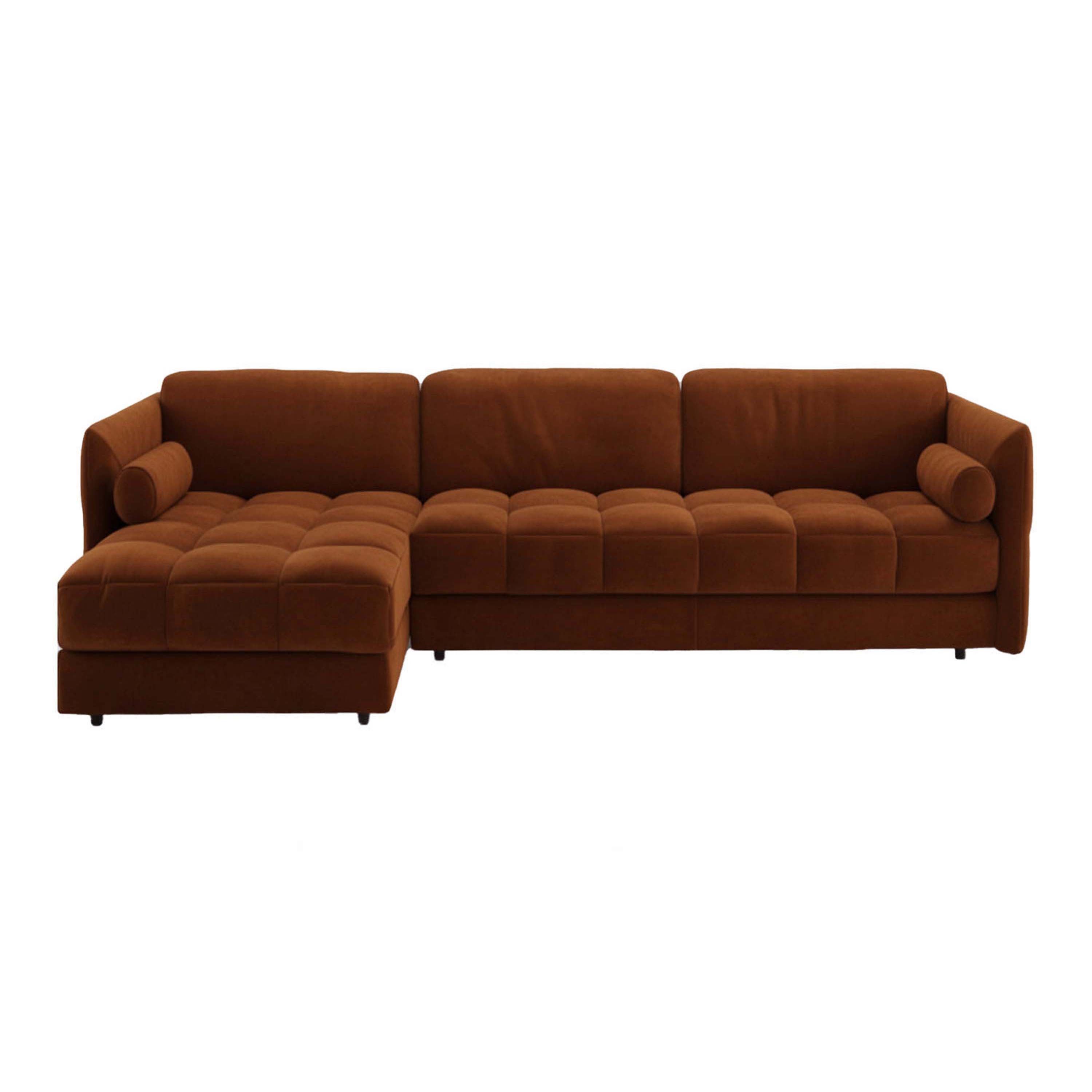 Vínculo Sectional Sofa Brown Velvet