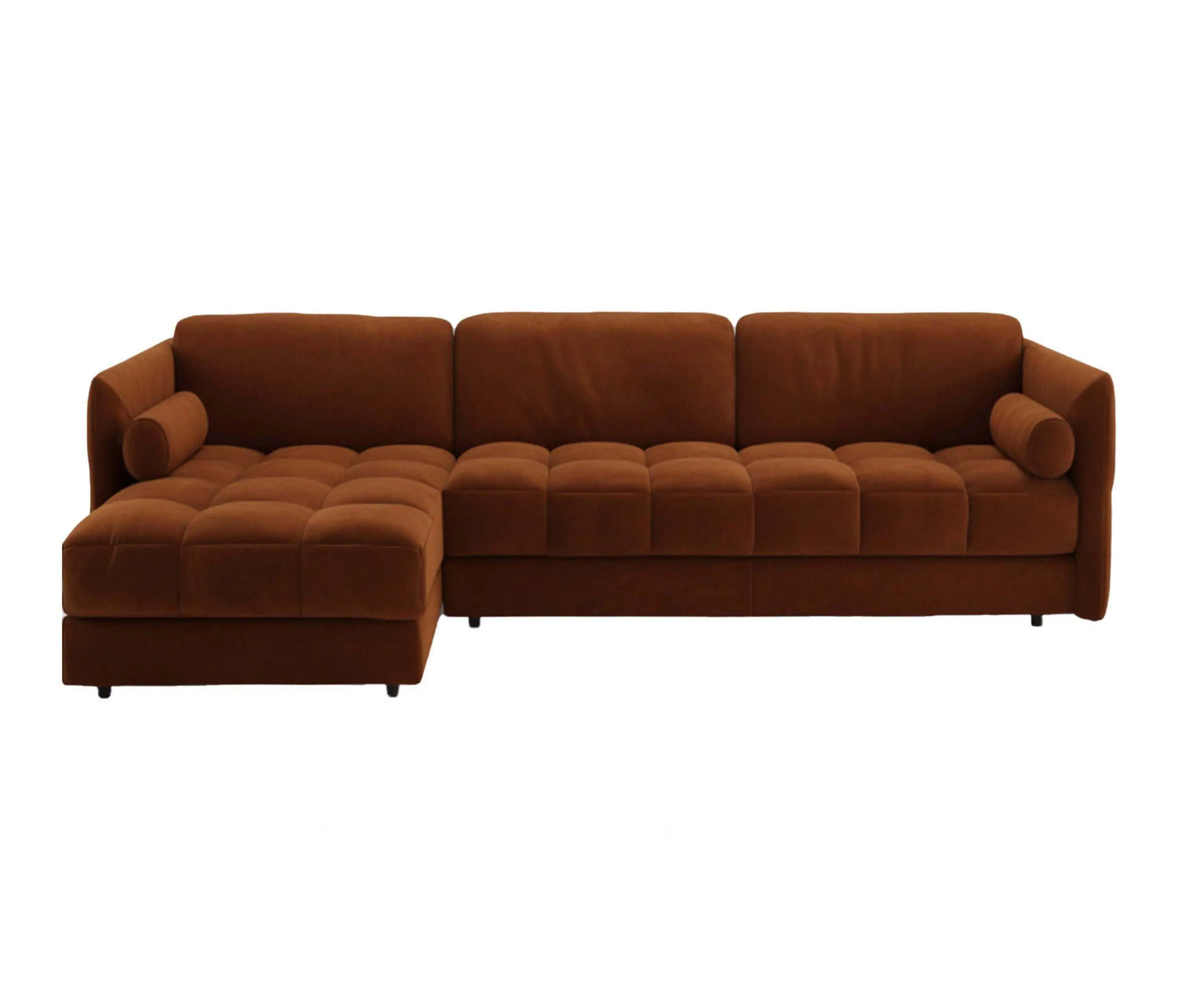 moanne - Vínculo Sectional Sofa Brown Velvet