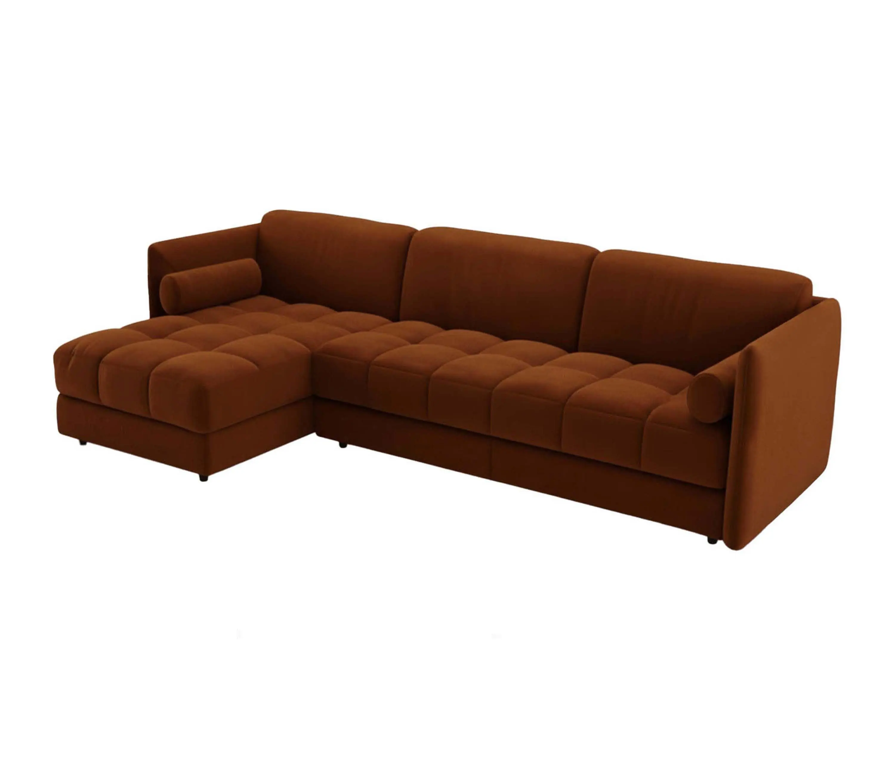 moanne - Vínculo Sectional Sofa Brown Velvet