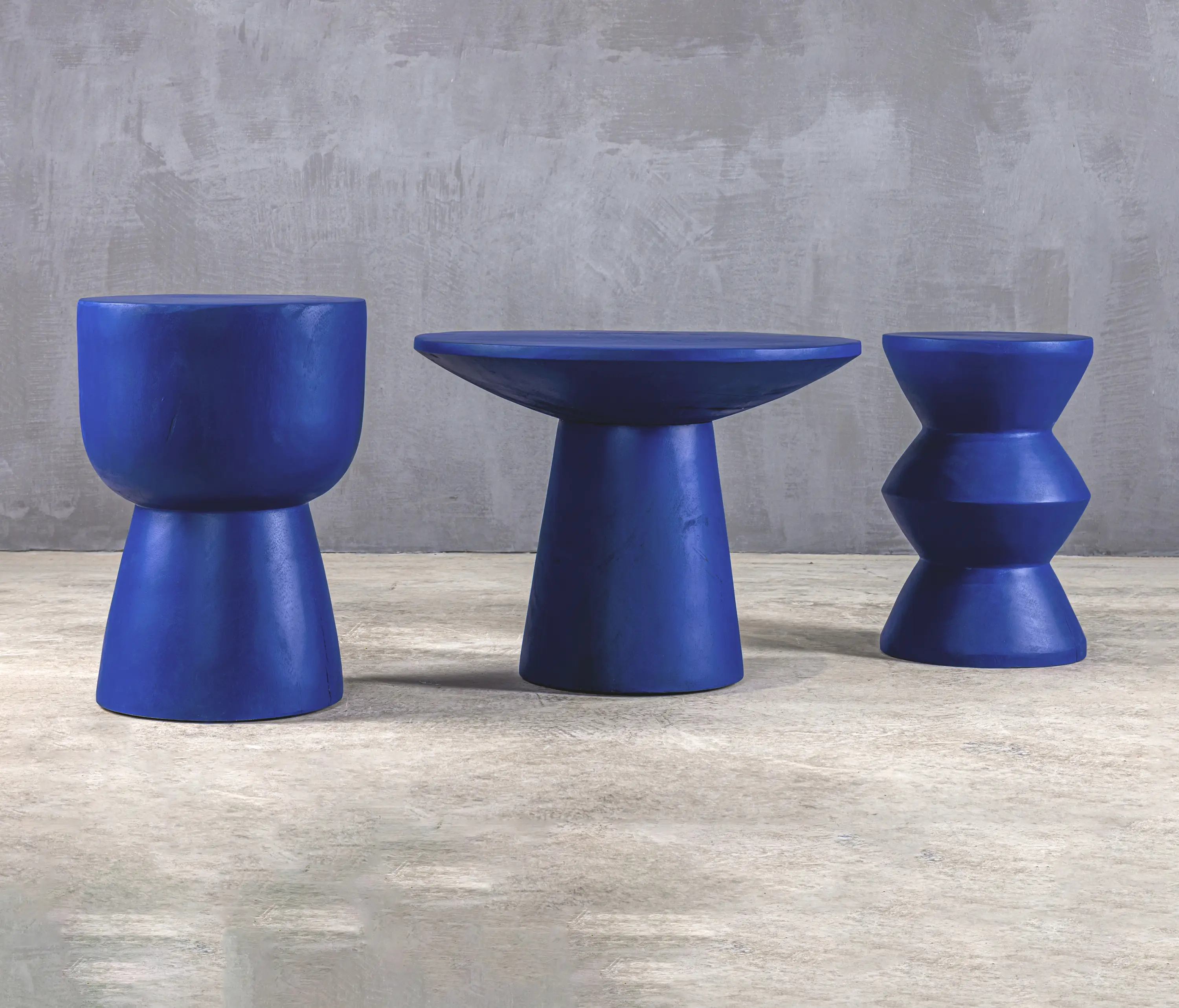 Set Collection - Slow | Zig Zag 45 Stool Suar Blue Cobalt