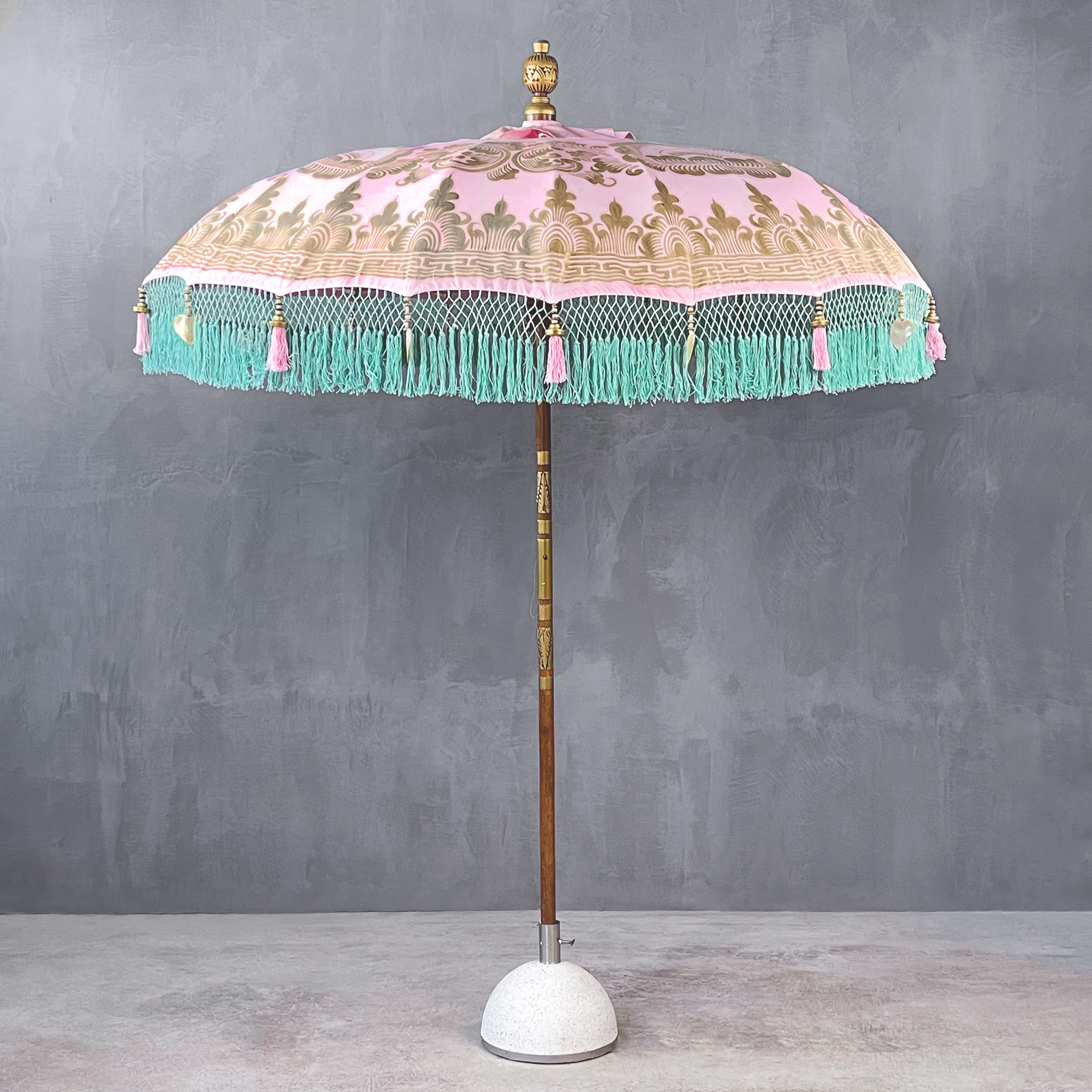 Mostra il prodotto Kanso | Durian 185 Umbrella Teak Bamboo Pink del produttore Set Collection