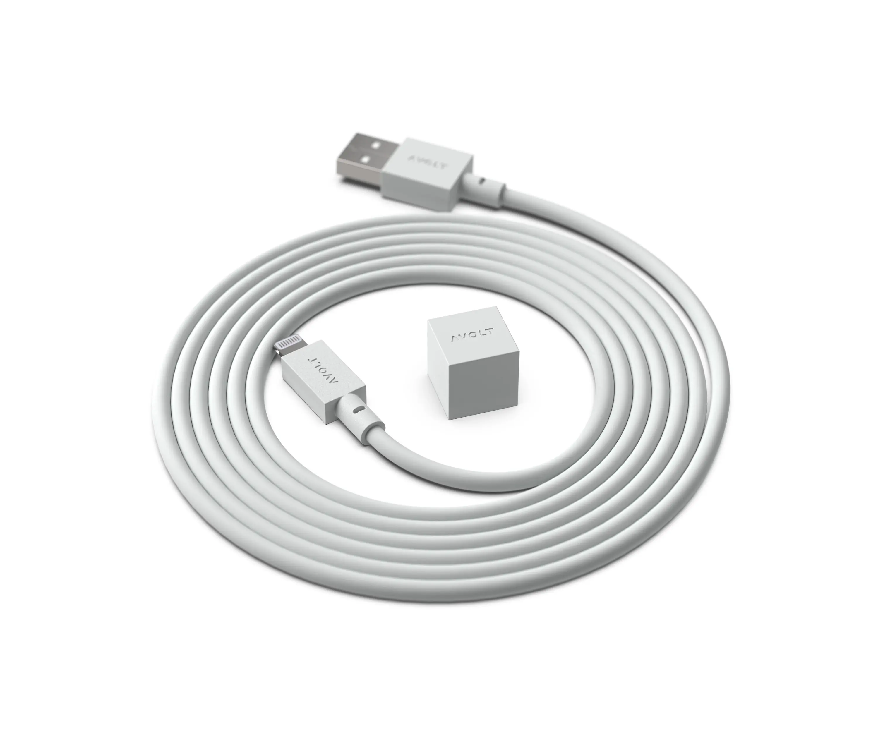 Avolt - CABLE 1 USB A to Lightning Silicone MFi charging cable, 1.8m - GOTLAND GRAY