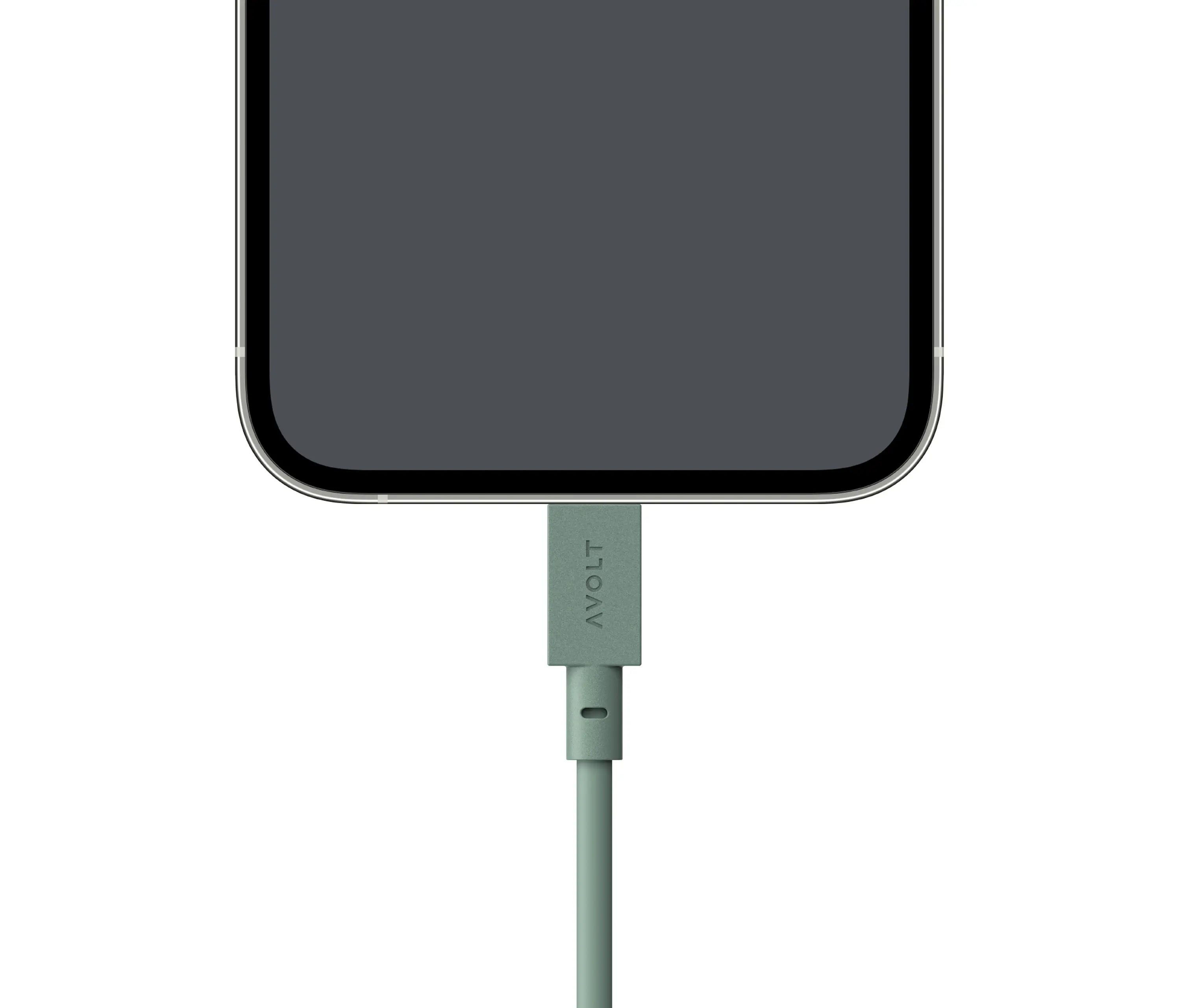 Avolt - CABLE 1 USB A to Lightning Silicone MFi charging cable, 1.8m - OAK GREEN